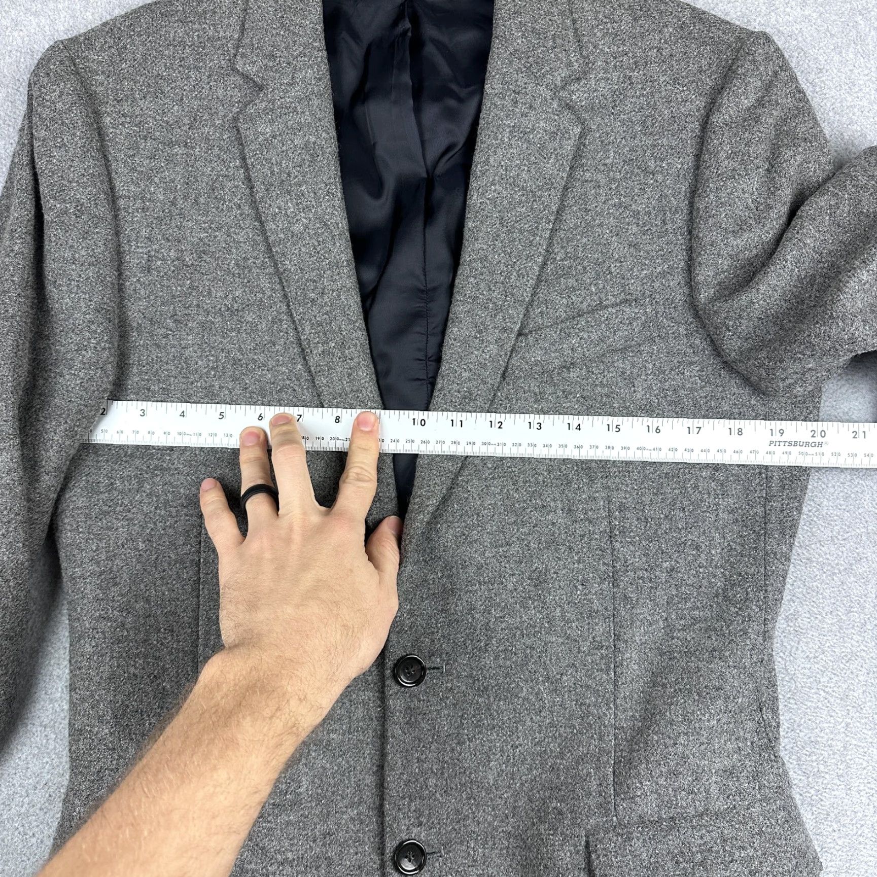 J.Crew Ludlow Blazer Mens 40L Gray Herringbone Wool Elbow Patch Sport Coat - J.CREW, Sport Coat, Men