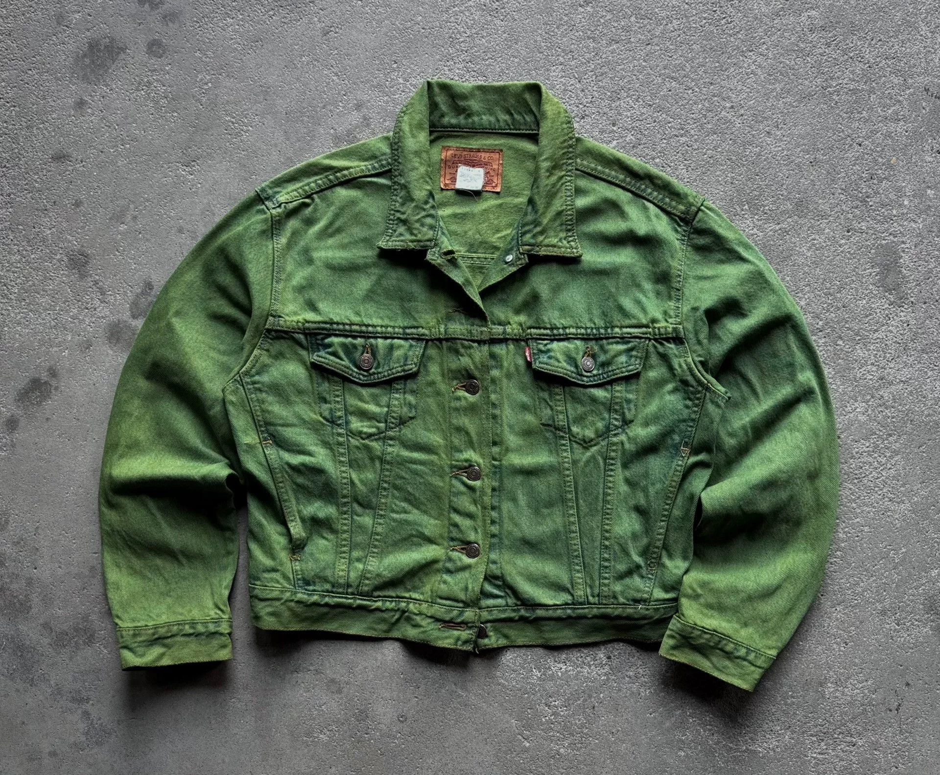Vintage Vintage 1995 Levis Boxy Green Jacket Size US M / EU 48-50 / 2 - 1 Thumbnail