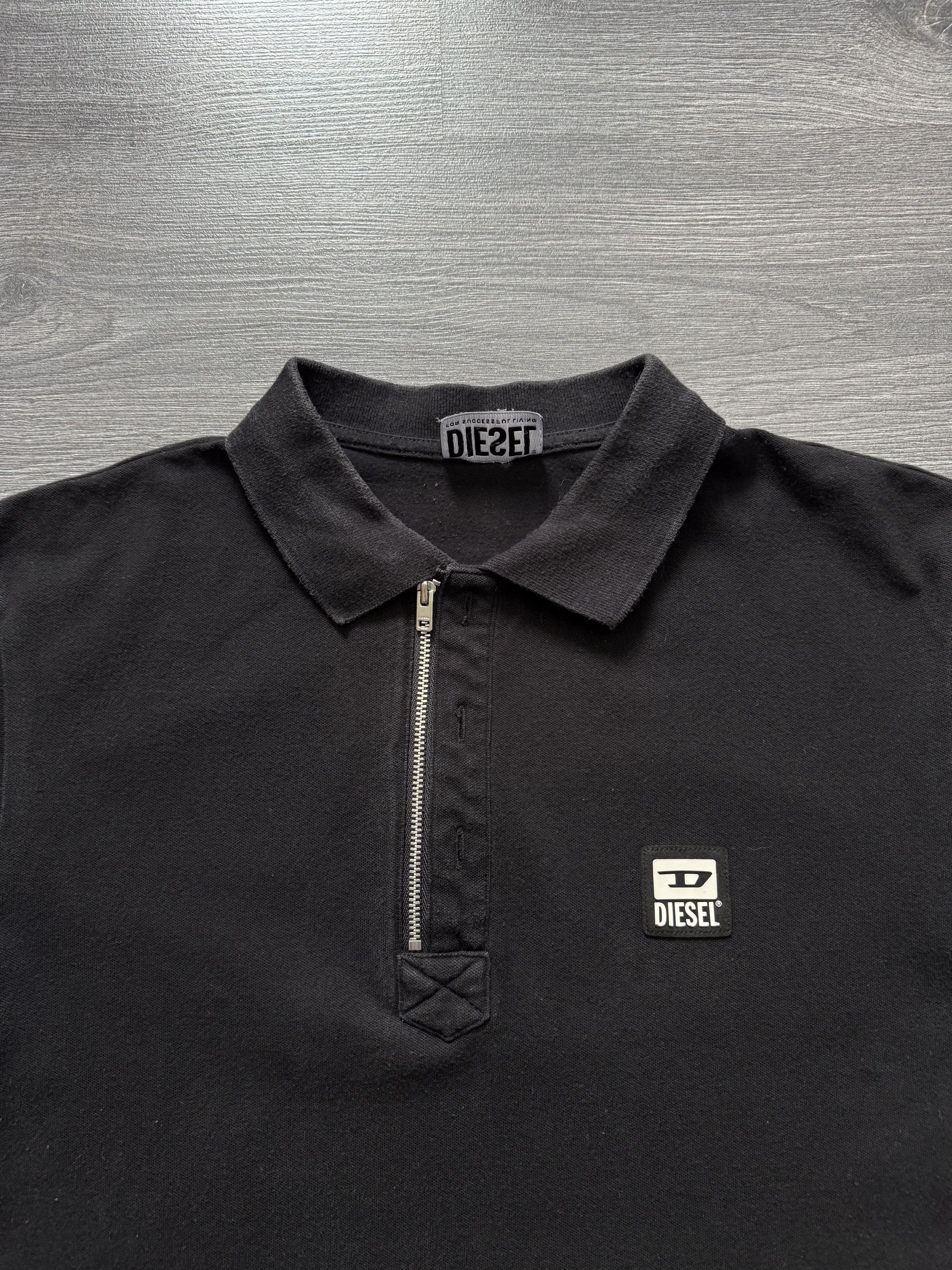 Diesel Vintage Y2K Diesel polo 1/4 tee casual streetwear black Size US L / EU 52-54 / 3 - 3 Thumbnail