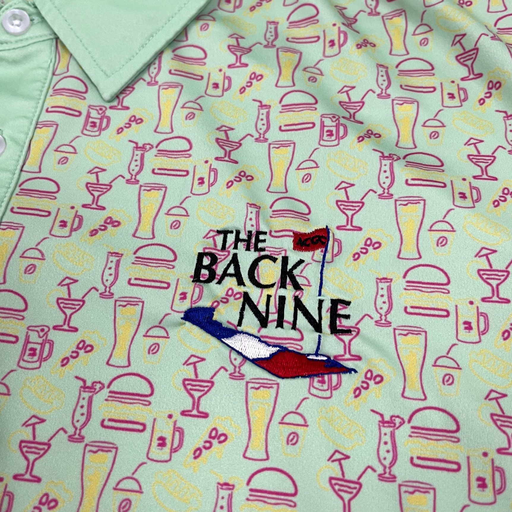 Vintage VINTAGE The Back Nine Golf Polo Shirt Mens Large Green Beer Drink Hot Dog Burger Active Size US L / EU 52-54 / 3 - 3 Thumbnail