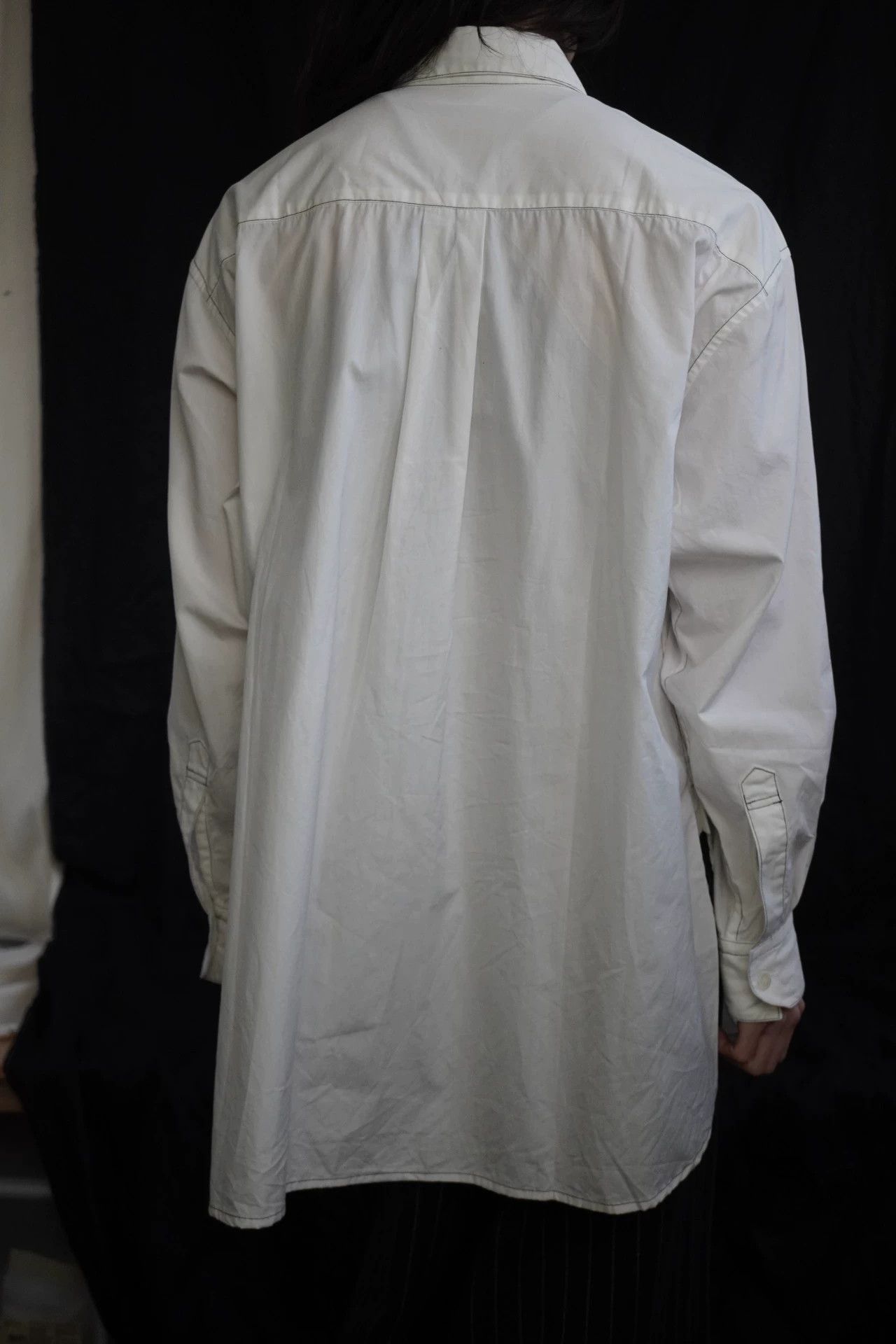 Issey Miyake Issey Miyake 1995 Quilted Topstitch White A-Line Shirt M Size US M / EU 48-50 / 2 - 6 Thumbnail