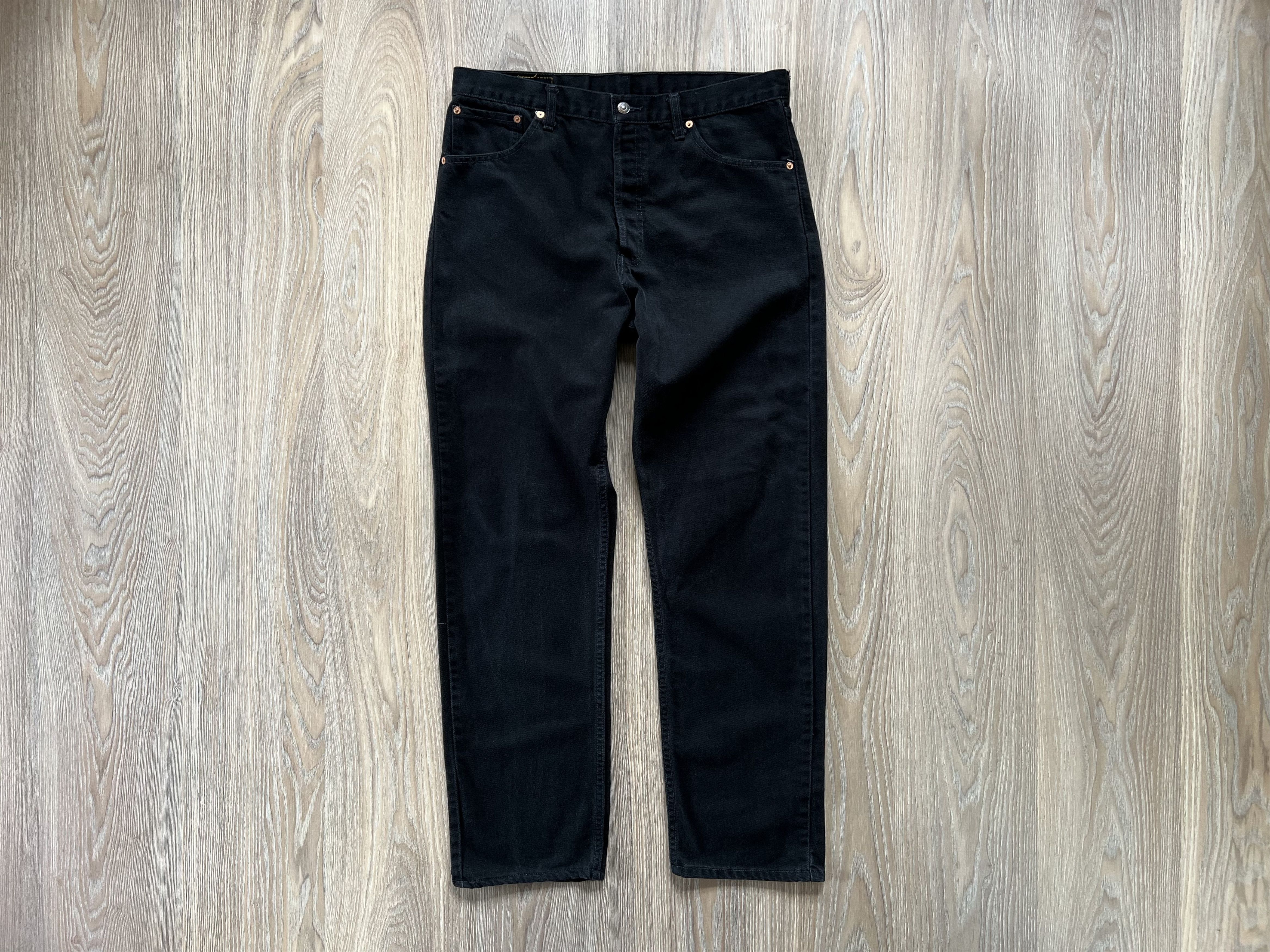 Image of Levis x Levis Vintage Clothing Levi's 522 Vintage Black Denim Jeans, Men's (Size 36)