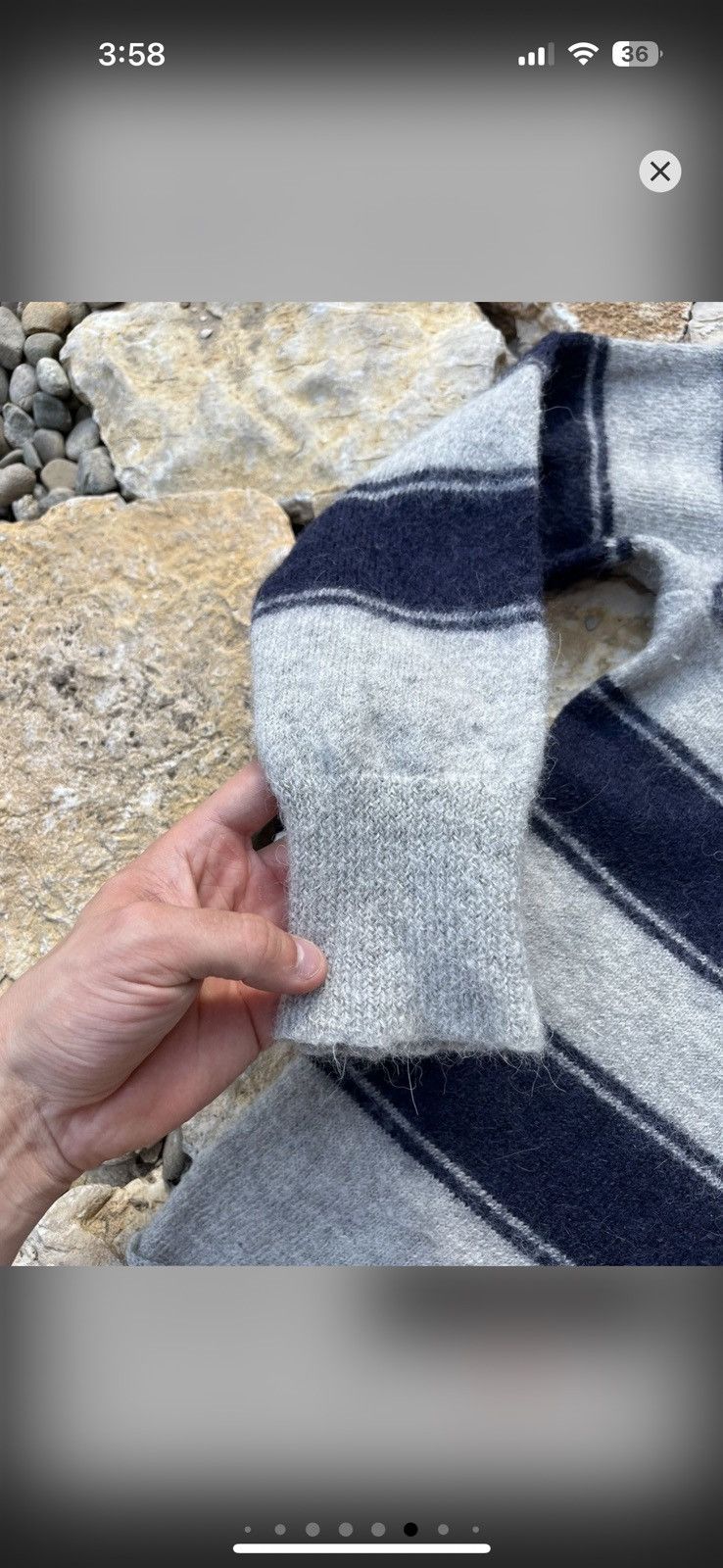 Acne Studios Acne Studios Lima AW11 alpaca wool striped sweater navy y2k Size S / US 4 / IT 40 - 11 Thumbnail