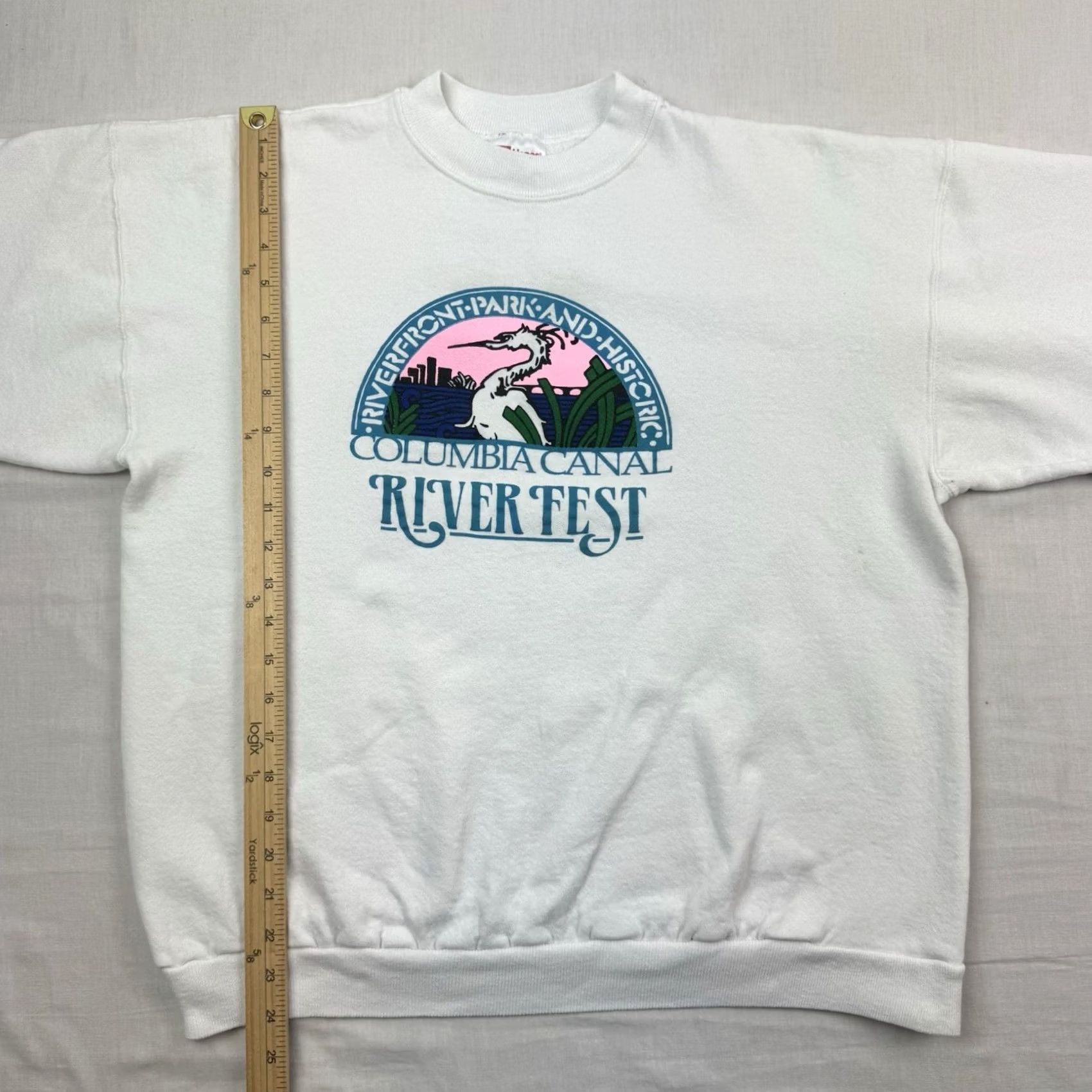 Hanes VINTAGE Columbia Sweatshirt Adult XL White 90s Nature Animals Hanes Crew Neck Pullover Cotton Mens Size US XL / EU 56 / 4 - 7 Thumbnail