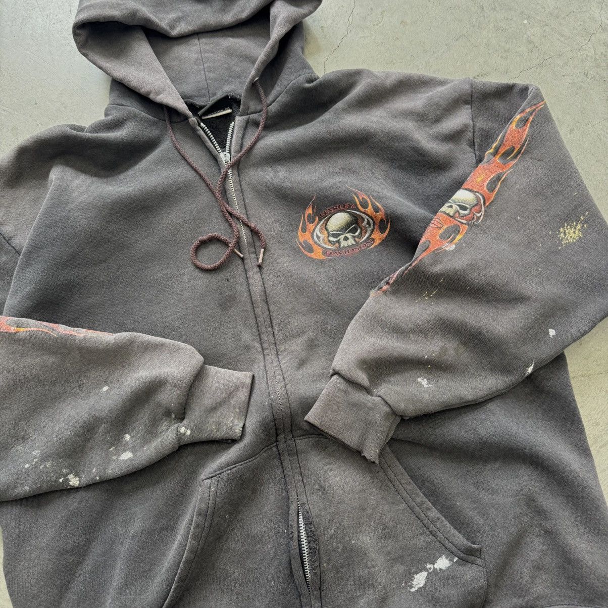 Harley Davidson Vintage ERD Style Chrome Flame Harley Davidson Zip Up Hoodie Size US XL / EU 56 / 4 - 7 Thumbnail