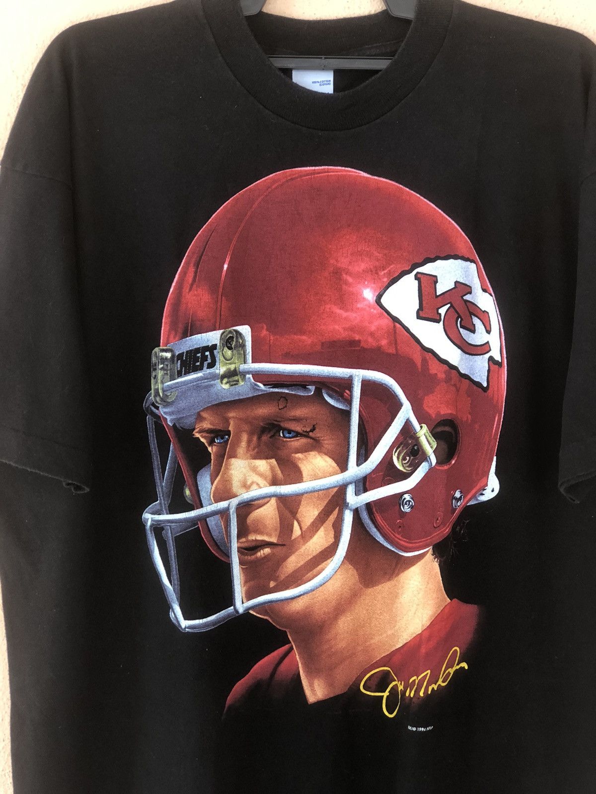NFL Vintage 90s JOE MONTANA Kansas City NFL Tee Size US XL / EU 56 / 4 - 2 Thumbnail