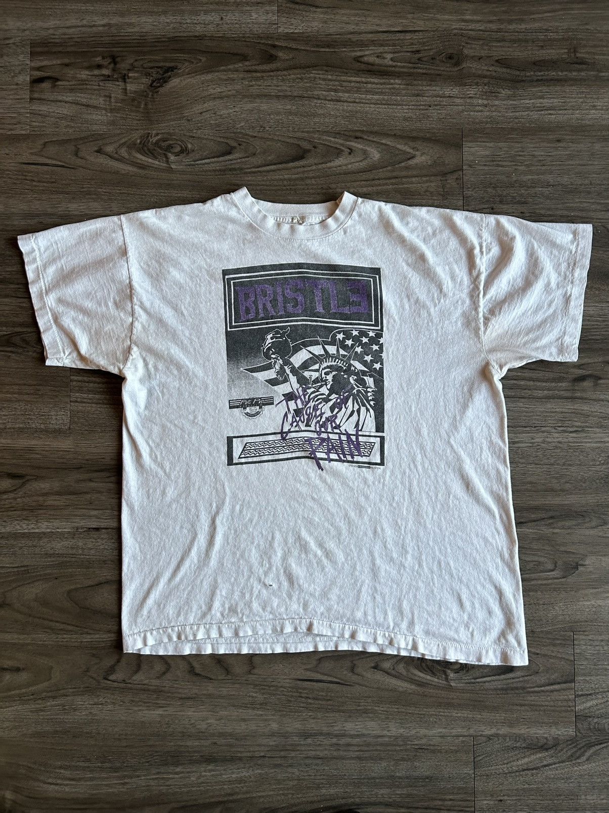 90s Vintage Bristle NYC Punk Band Tee Sz XL
