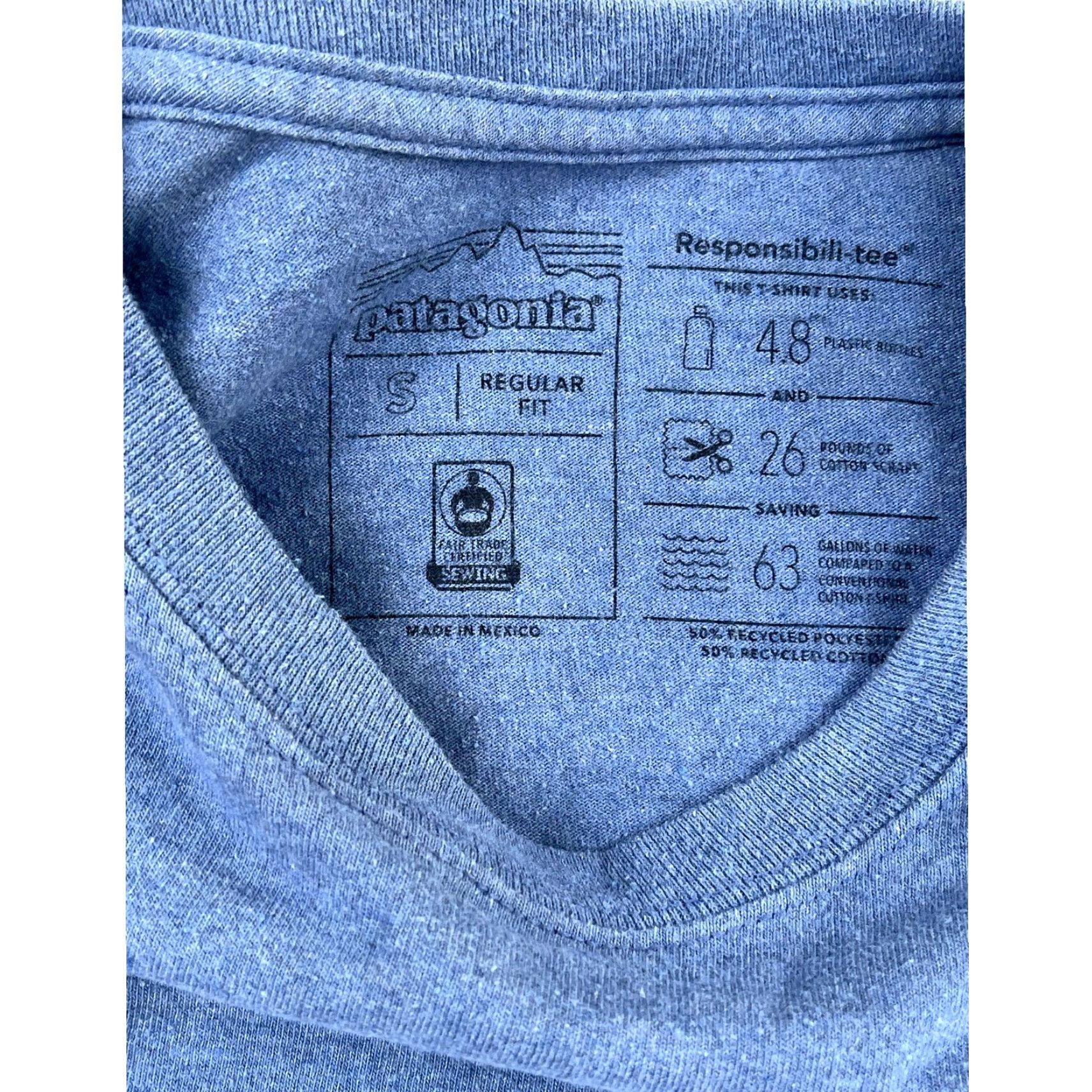 Patagonia Patagonia Fitz Roy Horizons Back Logo Responsibili-Tee Long Sleeve Sz S Blue Shirt Mens Size US S / EU 44-46 / 1 - 4 Thumbnail