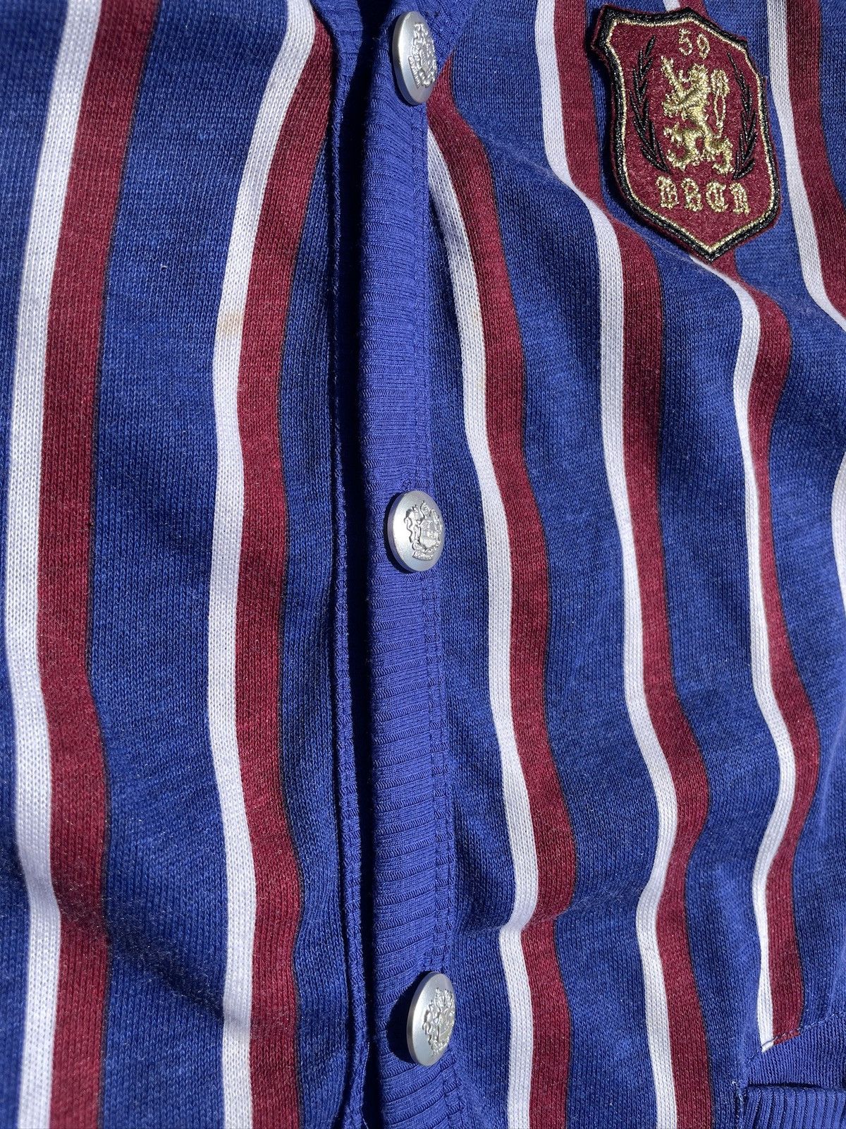 If Six Was Nine 2000s Japanese archive Vkei Patch Stripe Cardigan Gyaruo Size US S / EU 44-46 / 1 - 8 Thumbnail