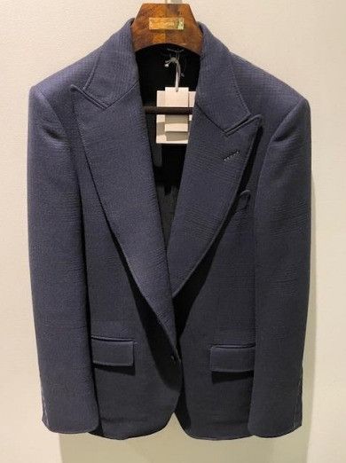 image of Tom Ford O1W1Db10124 Wool Blazer In Navy Blue, Men's (Size XL)