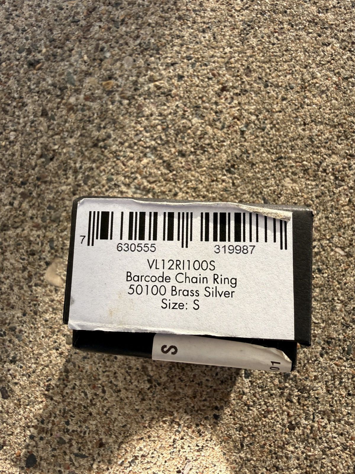 VTMNTS Brass Silver Barcode Chain Ring (Size 7) Size ONE SIZE - 4 Thumbnail
