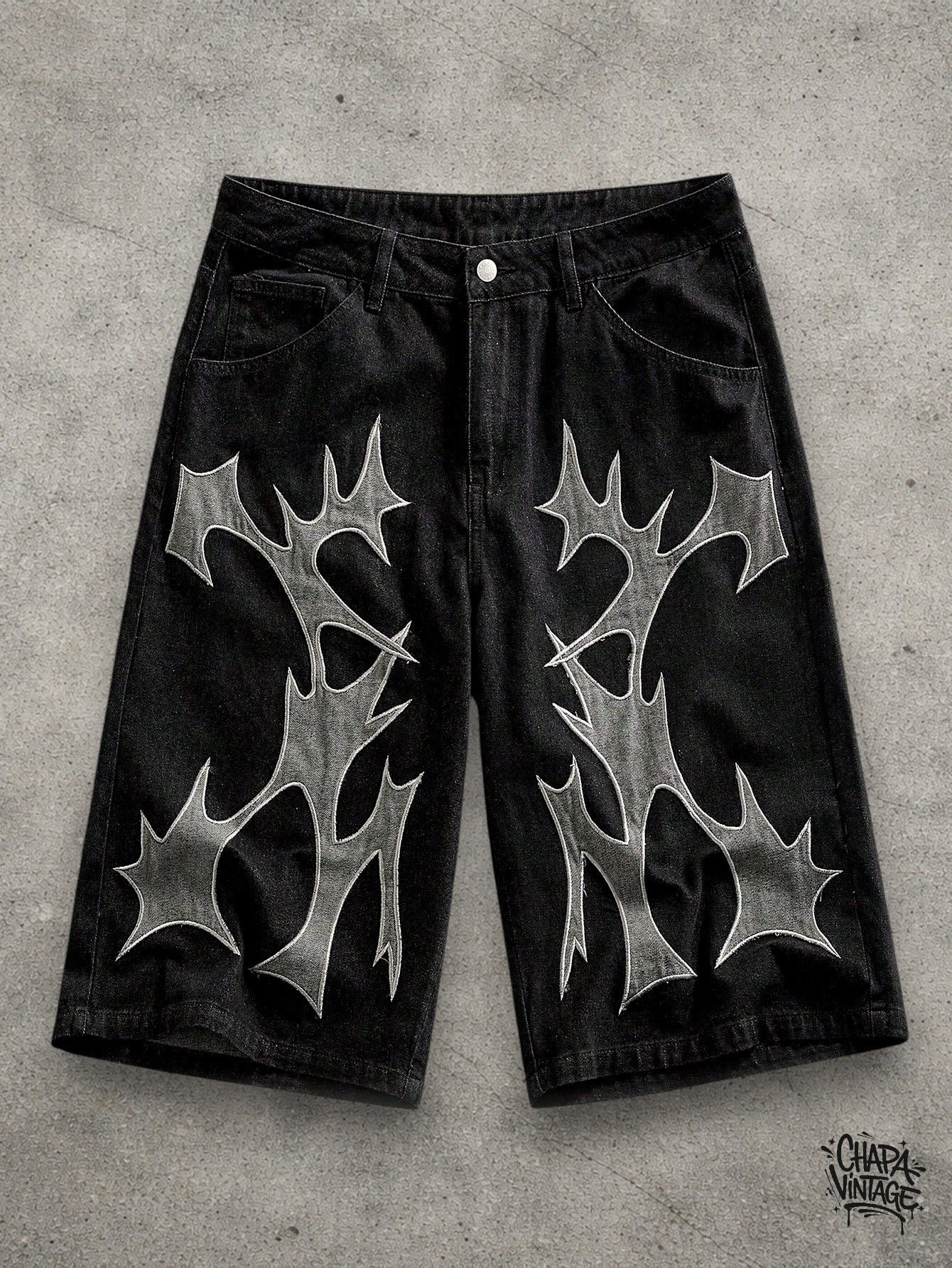 Japanese Brand Punk graphic denim shorts Size US 34 / EU 50 - 1 Thumbnail