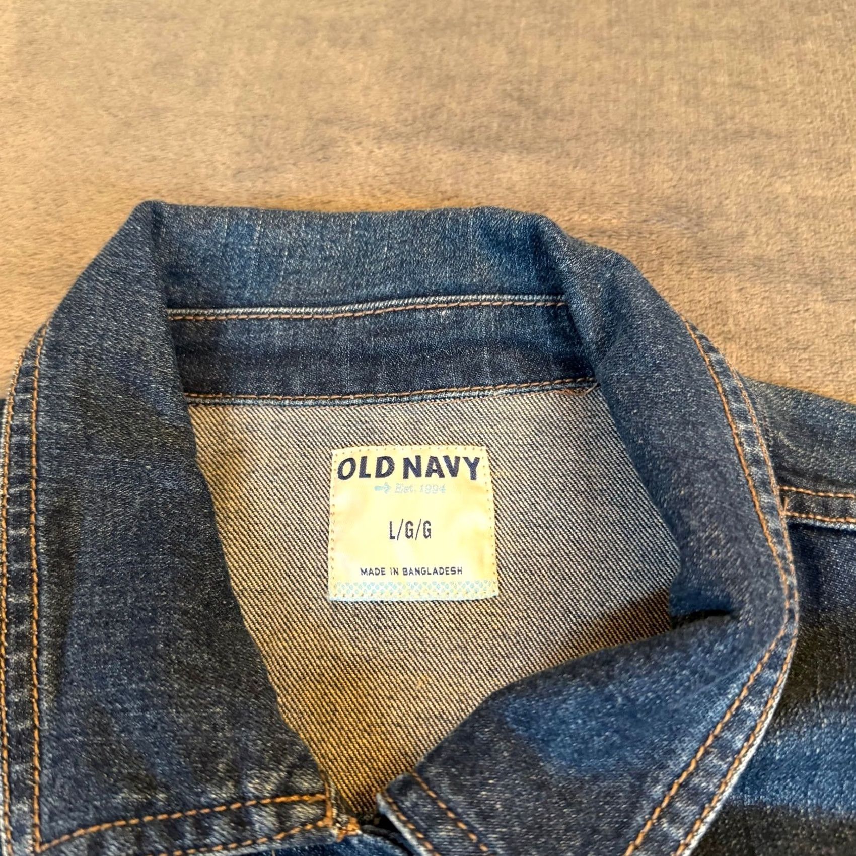 Old Navy Old Navy Denim Trucker Jacket Blue Medium Dark Wash Stretch Womens Large Size L / US 10 / IT 46 - 2 Thumbnail