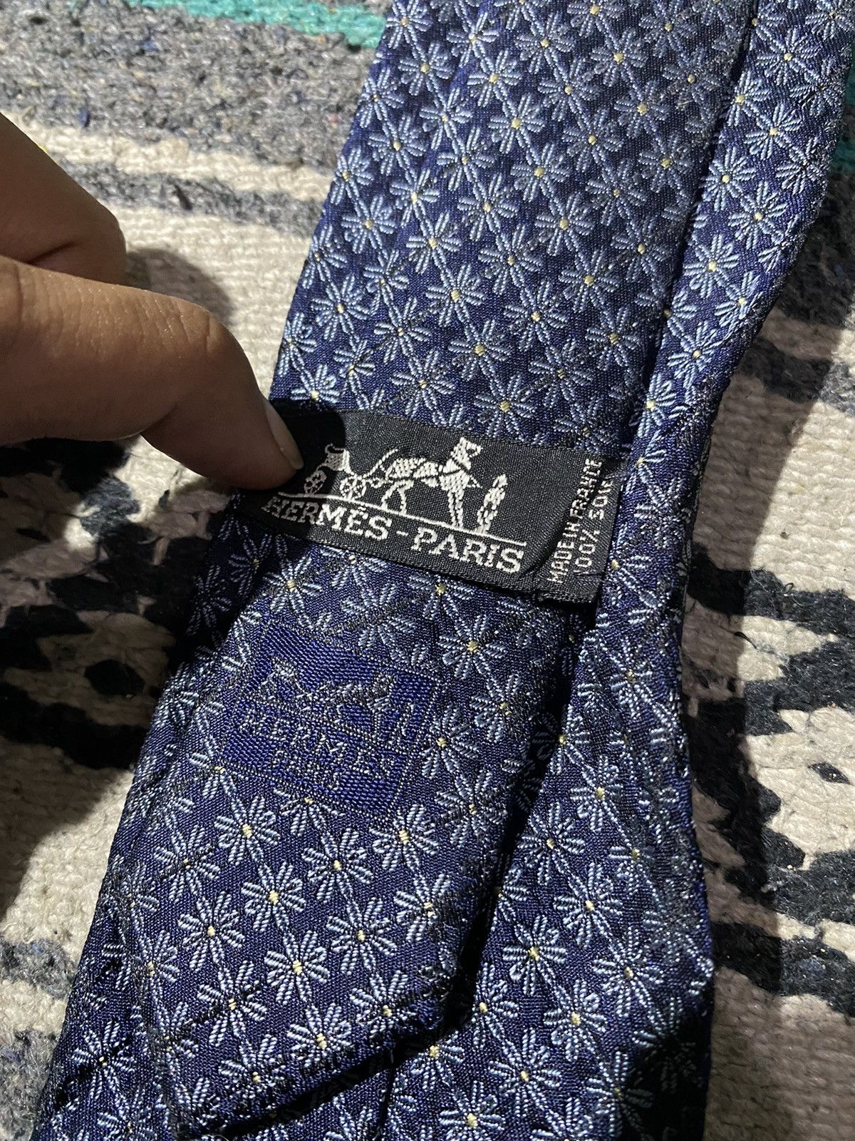 Hermes 1990s Hermes - Vintage Pattern Silk Tie Size ONE SIZE - 4 Thumbnail