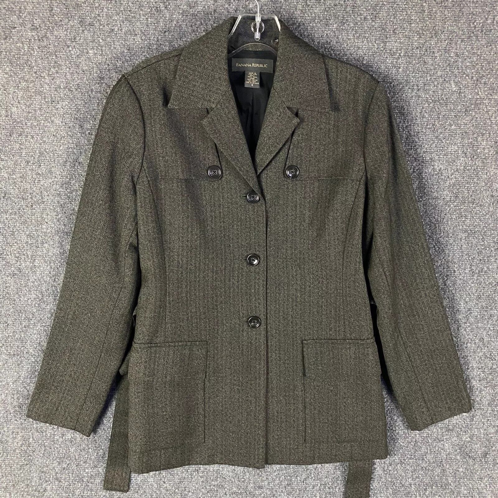 Banana Republic Banana Republic Blazer Women's Size 4 Gray 100% Wool Adults Size S / US 4 / IT 40 - 1 Thumbnail