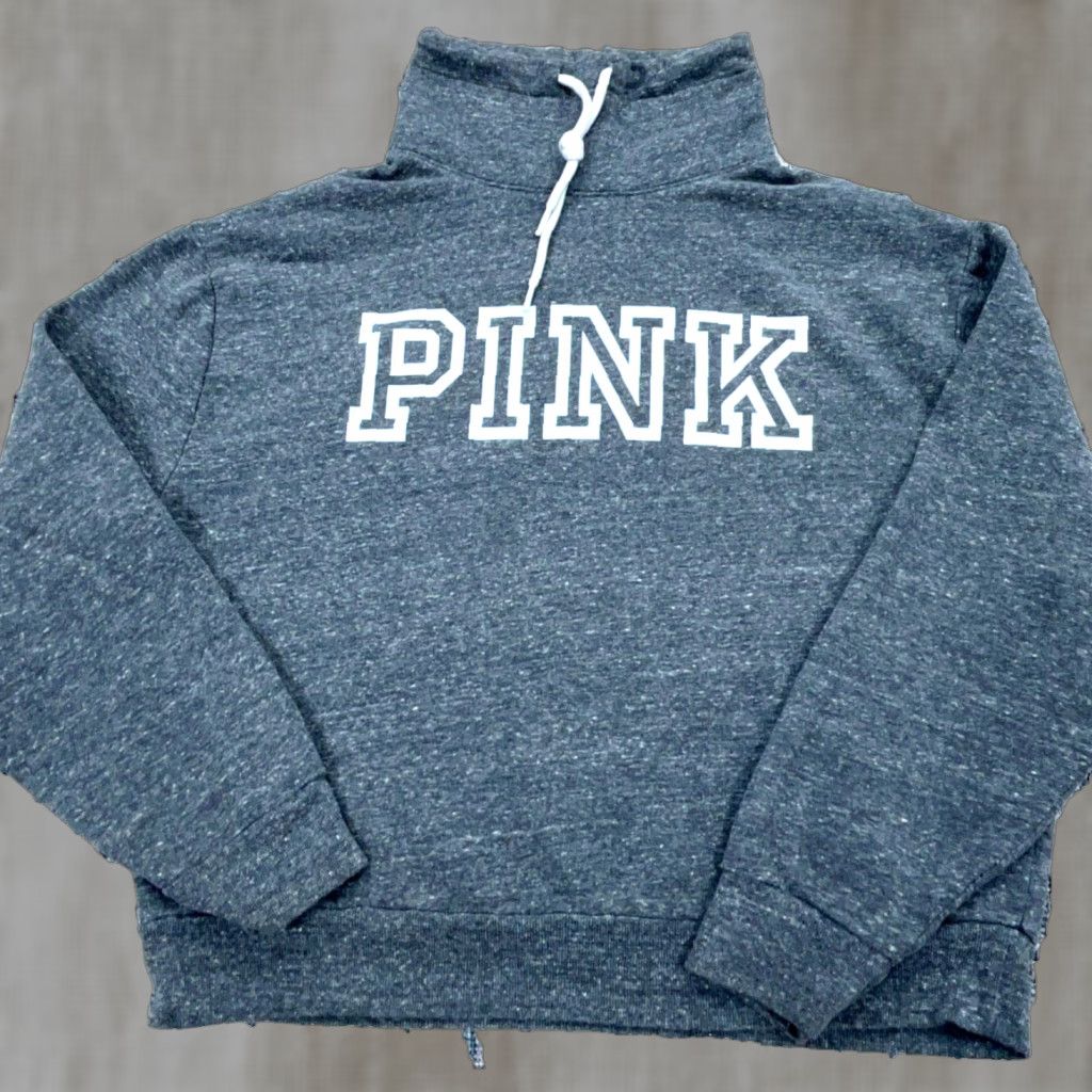 Victoria's Secret Victoria's Secret Pink Sweatshirt Women XS Gray White Sweater Spell Out Loose Fit Sweater XL? Size XS / US 0-2 / IT 36-38 - 1 Thumbnail