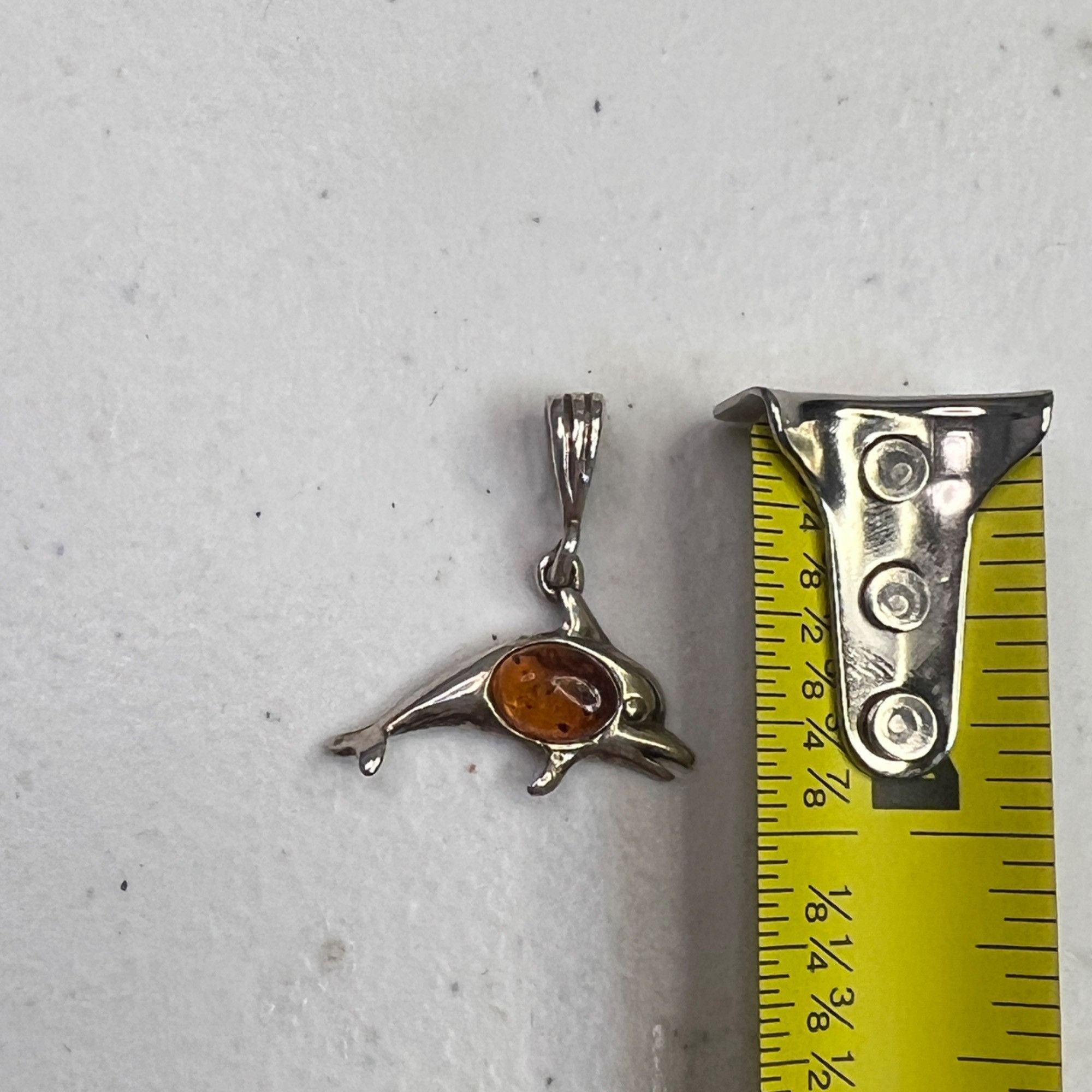 Other Cognac Amber Dolphin Pendant 925 Sterling Silver Womens Jewe Size ONE SIZE - 5 Thumbnail