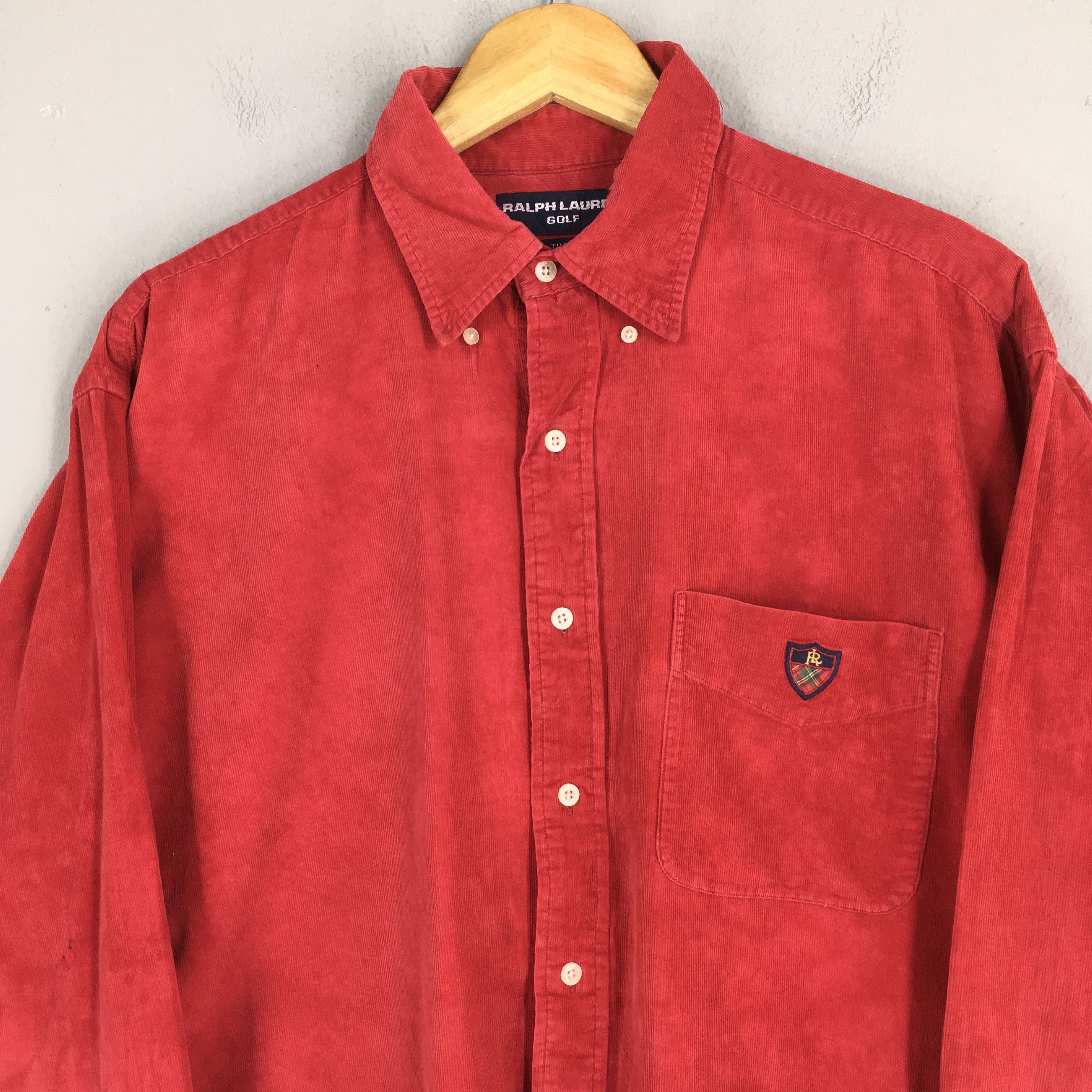Ralph Lauren Vintage Ralph Lauren Golf Red Corduroy Shirt Large Size US L / EU 52-54 / 3 - 2 Thumbnail