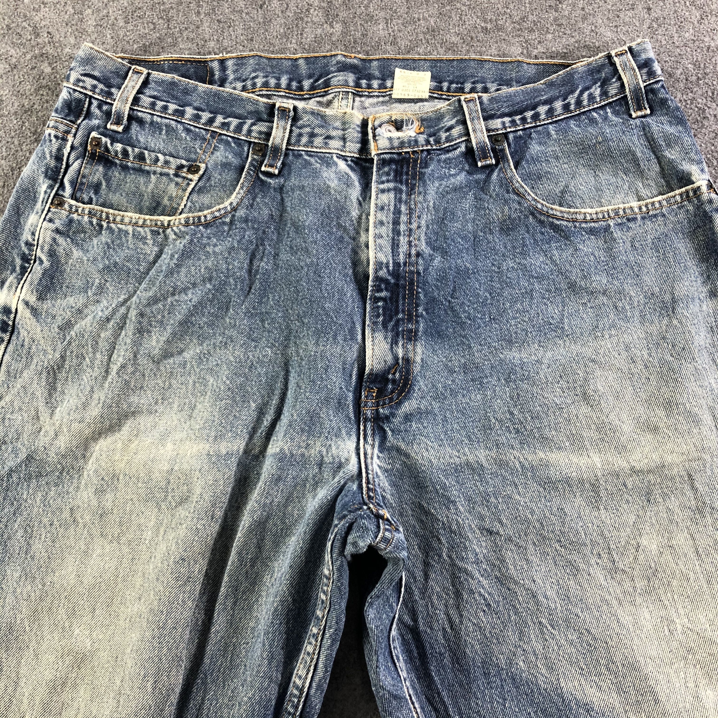 Levi's 90s Vintage Blue Wash Levis 569 Jeans-J3076 Size US 39 - 3 Thumbnail