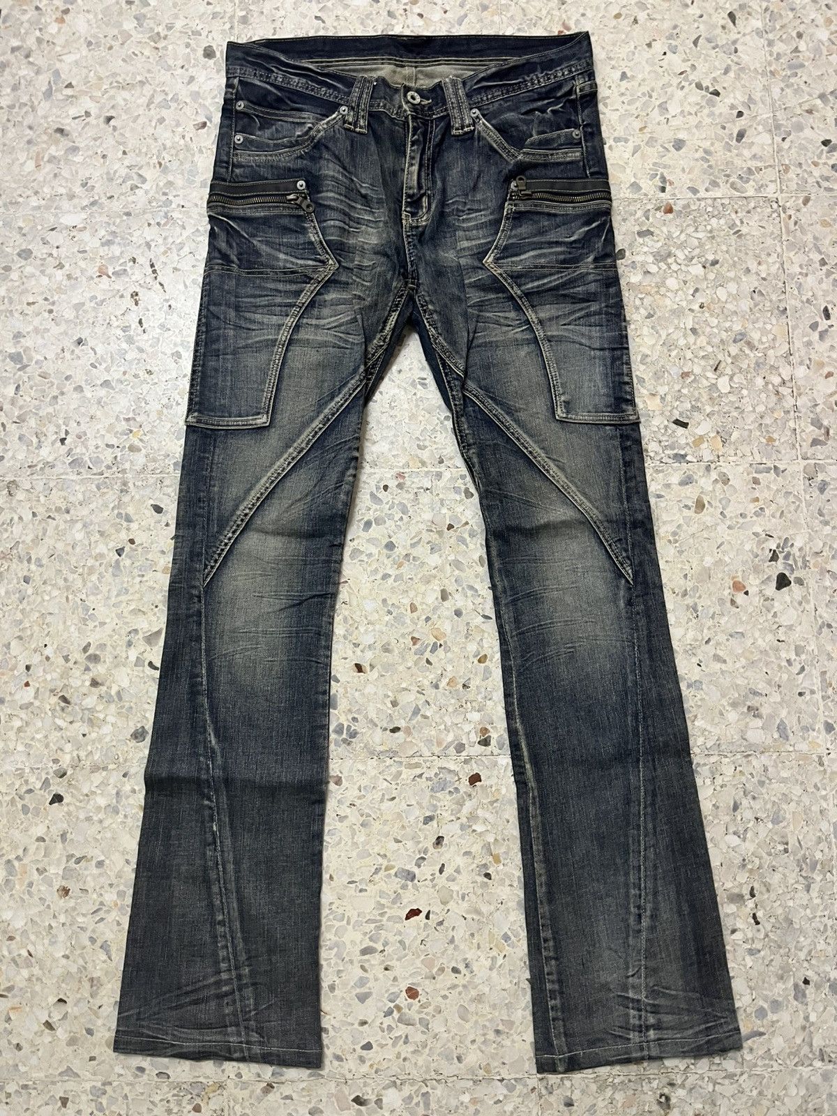 Michel Klein Michel Klein Femme Paris Distressed Multi-Zip Panel Denim Size US 32 / EU 48 - 1 Thumbnail
