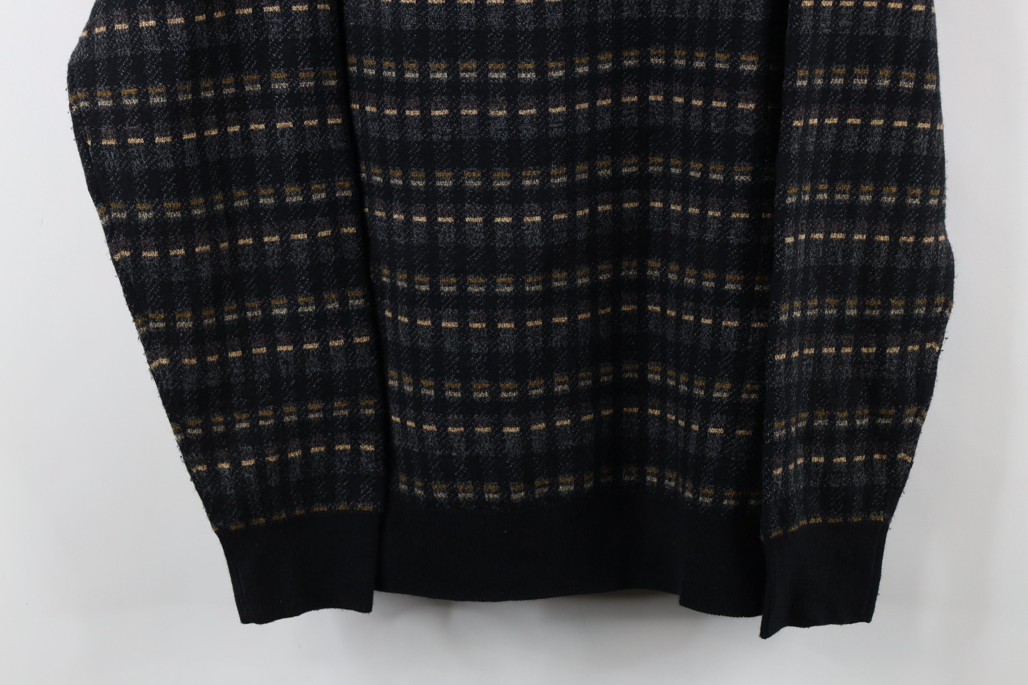 Vintage Vintage 90s Coogi Style Striped Checkered Knit Sweater Size US XL / EU 56 / 4 - 3 Thumbnail