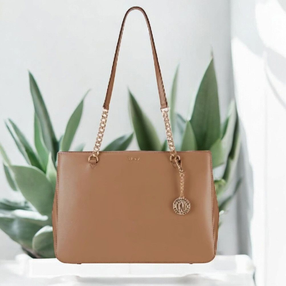 Dkny Bryant Park Shopper Saffiano Leather Tote Bag in Brown, Women's