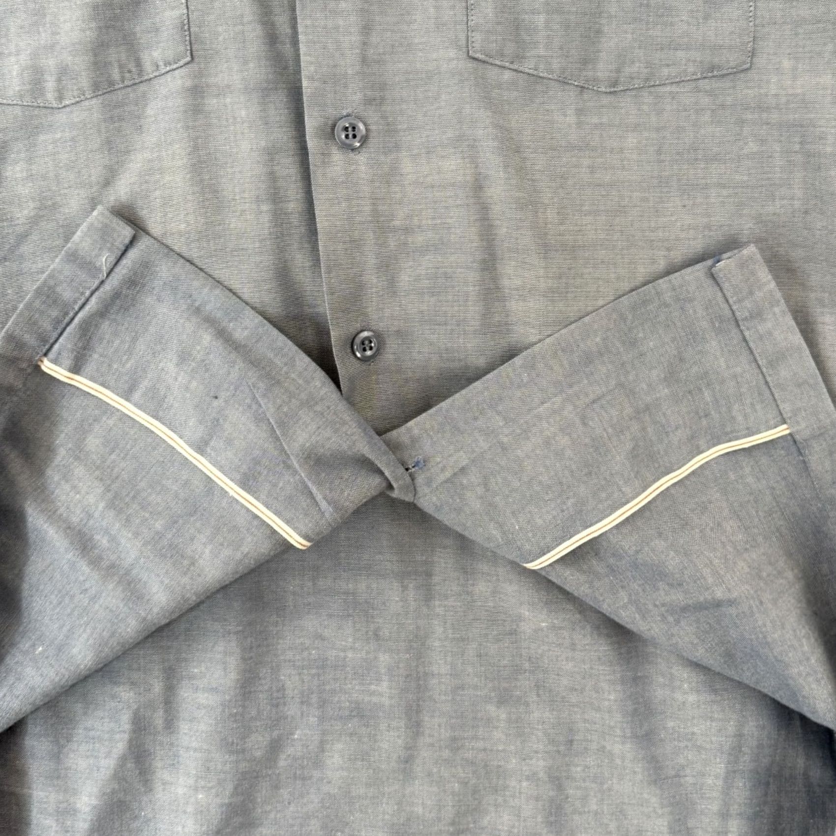 Vintage VINTAGE Seafarer Shirt Mens M Chambray Button Up 60s USA Navy Seafarer Chambray Button-Up Blue Misc 60s Military Size US M / EU 48-50 / 2 - 7 Thumbnail