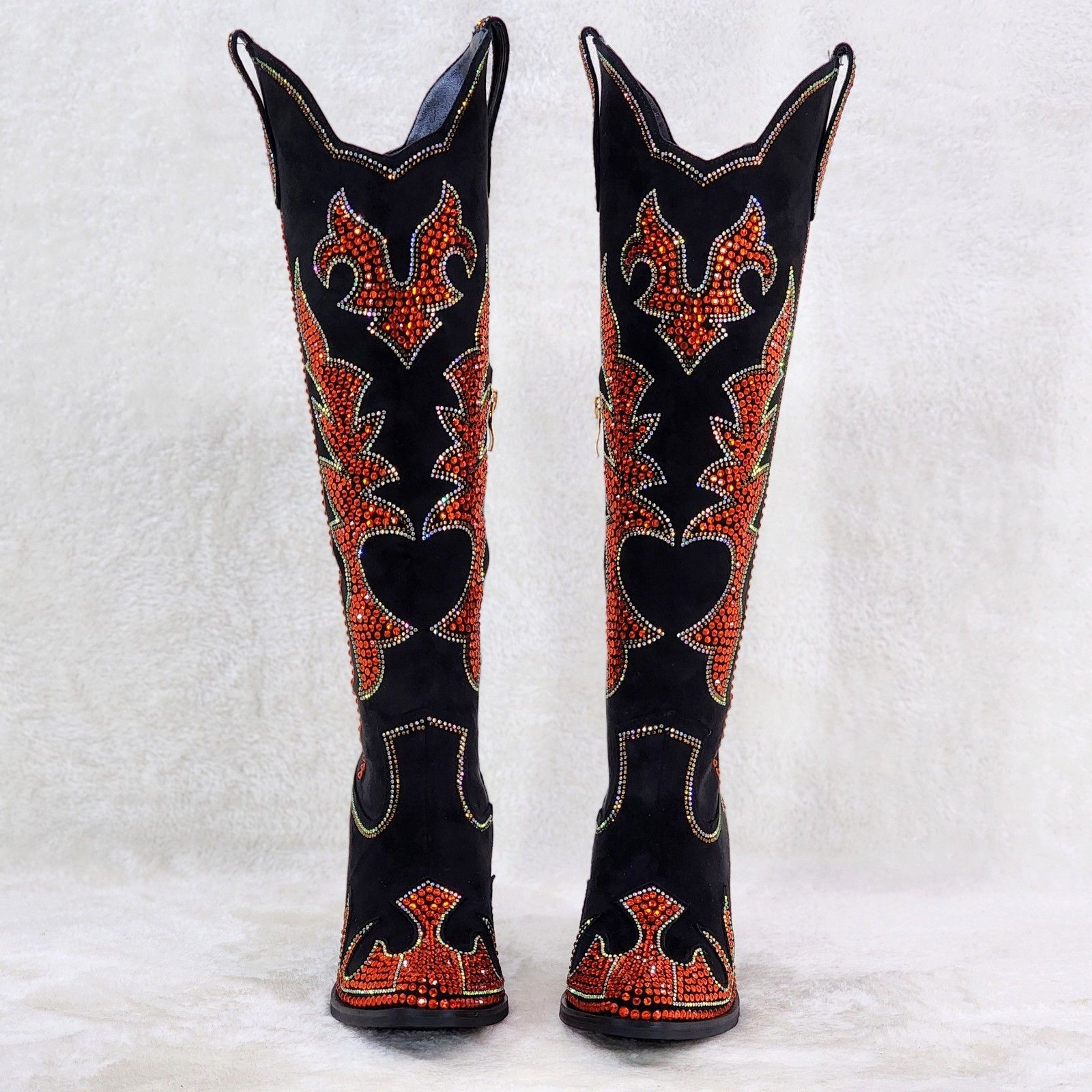 Other Harley Girl Country Western Cowgirl Knee Boots Rhinestones B Size US 7.5 / IT 37.5 - 2 Thumbnail