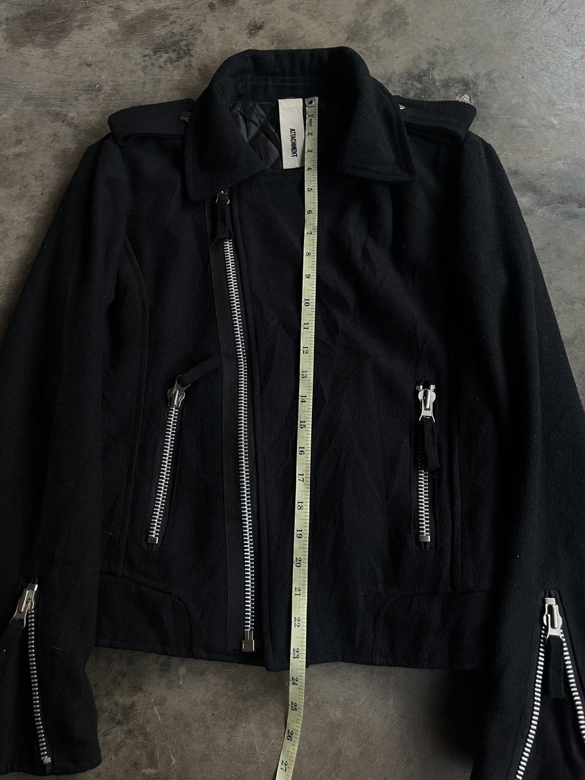 14th Addiction 2000s ATTACHMENT JAPANESE WOOL JACKET BIKERS RAMONES ZIPPER Size US M / EU 48-50 / 2 - 10 Thumbnail