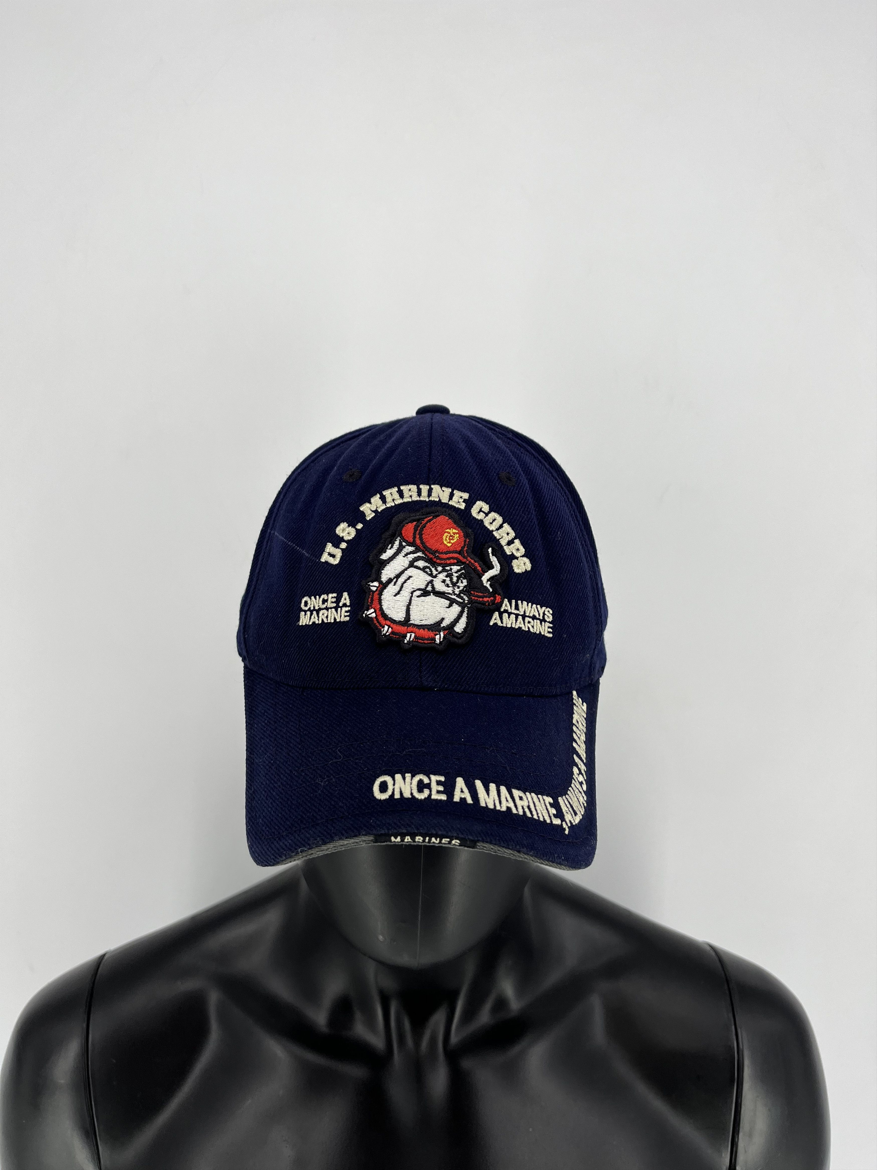 Vintage Once a Marine Hat Big Patch Black Adjustable Trucker Size ONE SIZE - 1 Thumbnail
