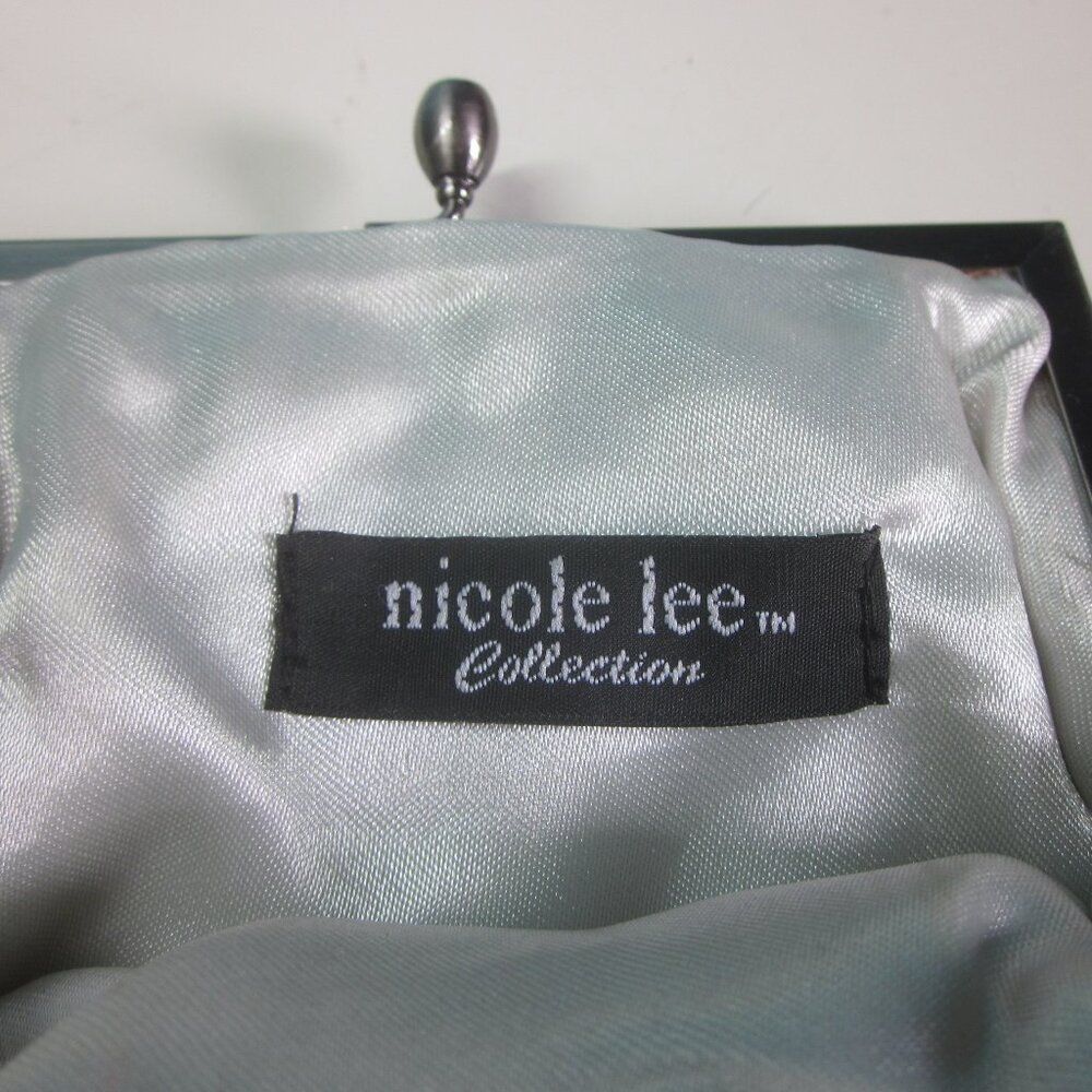 Lee Nicole Lee Collection Silver Cloth Purse Silver Metal Chain Size ONE SIZE - 3 Thumbnail