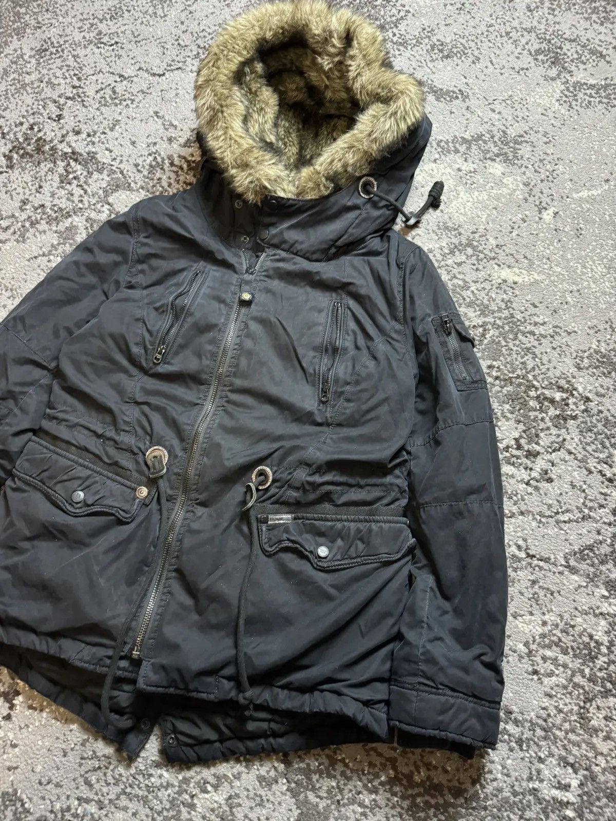 Vintage × khujo Vintage Y2K Khujo Asymmetrical Fur Hood Avantgarde Jacket Size US M / EU 48-50 / 2 - 2 Thumbnail