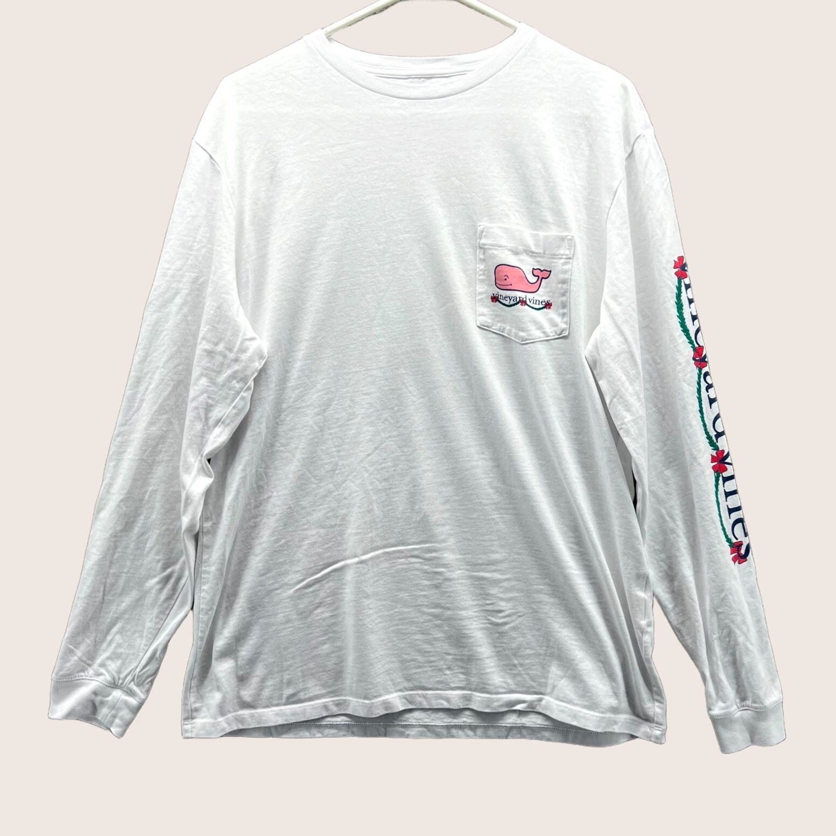 Vineyard Vines Vineyard Vines Shirt Mens Medium White Crewneck Long Sleeve Whale USA Shirt) Size US M / EU 48-50 / 2 - 1 Thumbnail