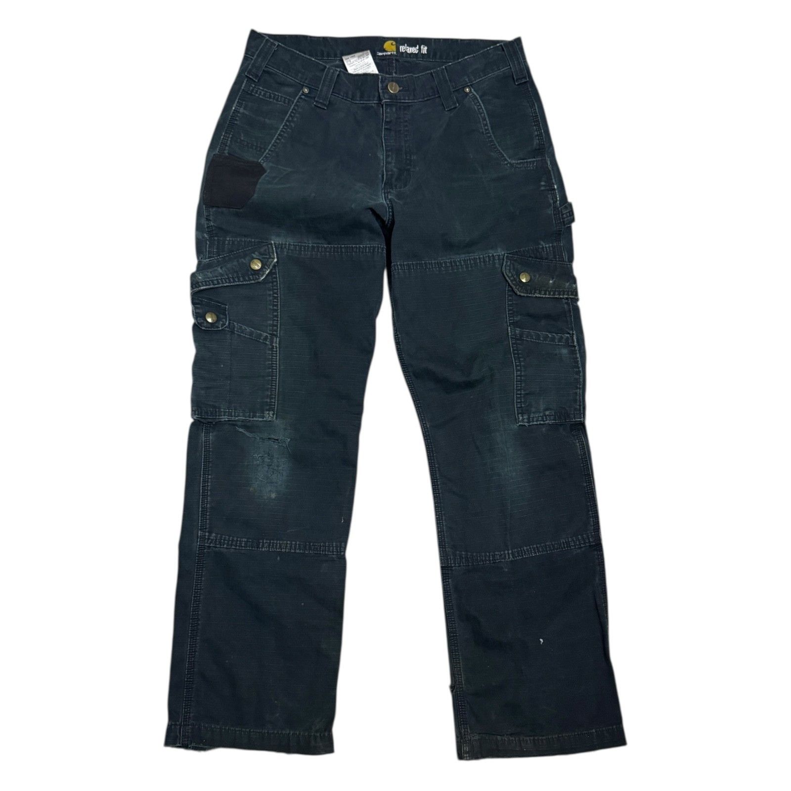 Carhartt CARHARTT Black Relaxed Fit Worn & Distressed Jeans 32x30 Size US 32 / EU 48 - 1 Thumbnail