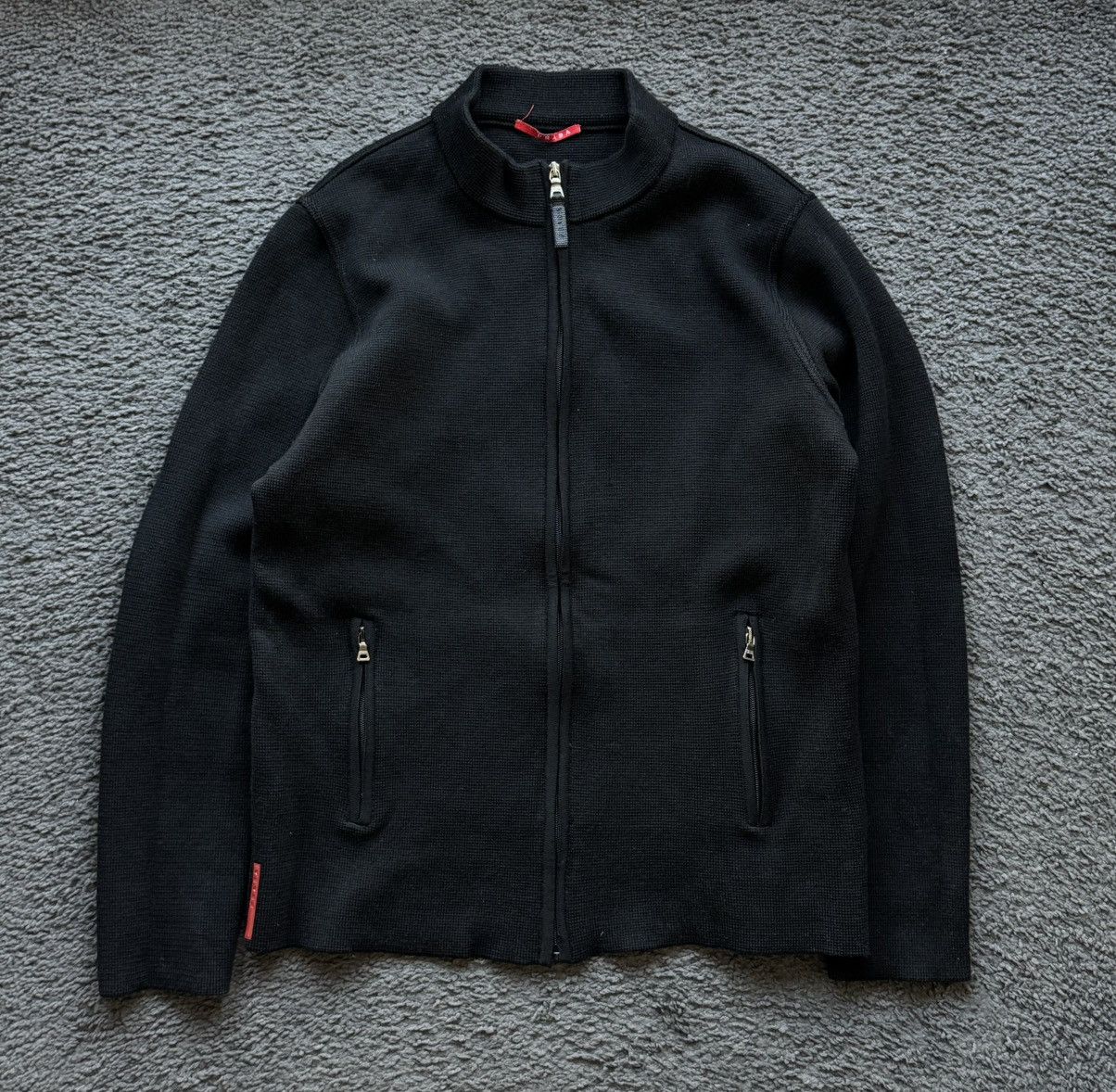 Prada Prada Sport Black 2007 Wool Knit Zip-Through Cardigan Jacket Size US XL / EU 56 / 4 - 1 Thumbnail