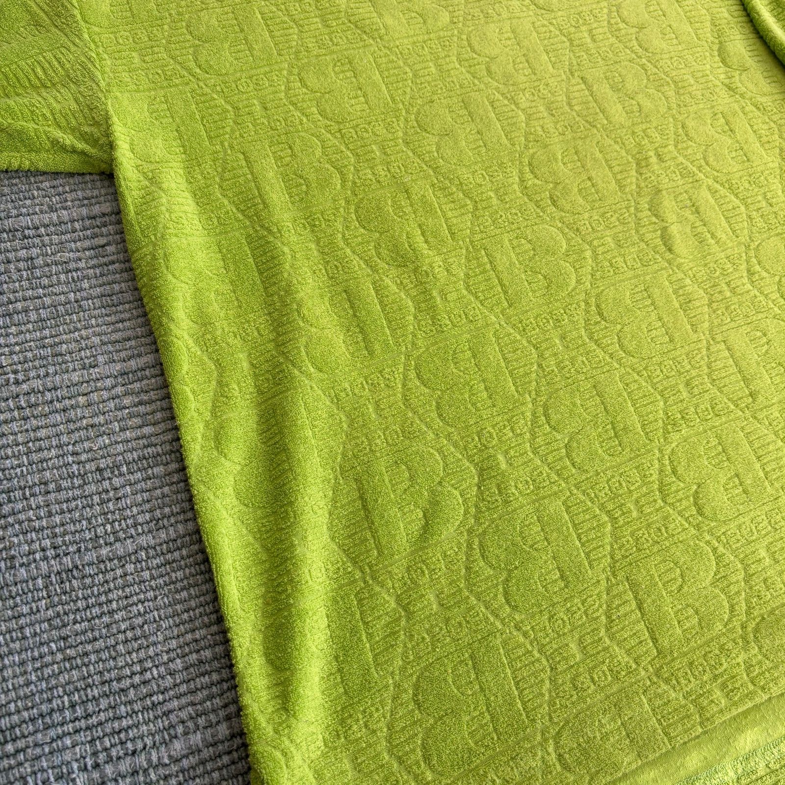 Vintage Y2K lime green BOSS terrycloth texture patterned baggy shirt Size US XL / EU 56 / 4 - 7 Thumbnail
