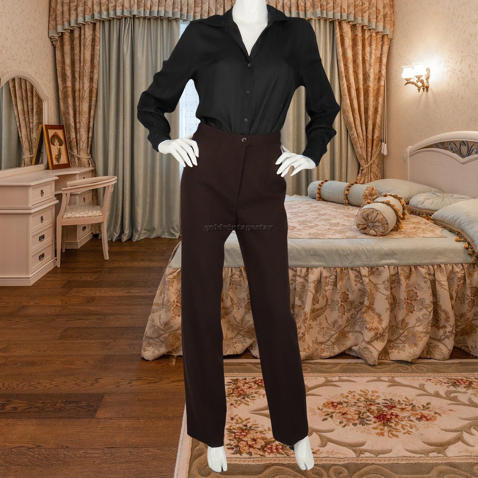 image of Frank Lee Young Deadstock Wool Pants Urban Edgy 26 in Brown, Women's