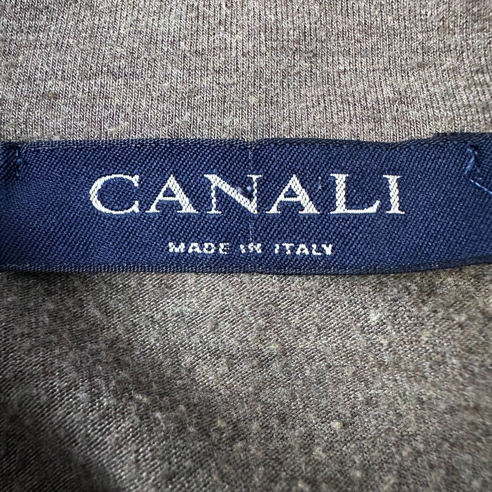Canali Canali Polo Shirt Men's 52 Olive Green Brown Viscose Blend Size US L / EU 52-54 / 3 - 6 Thumbnail