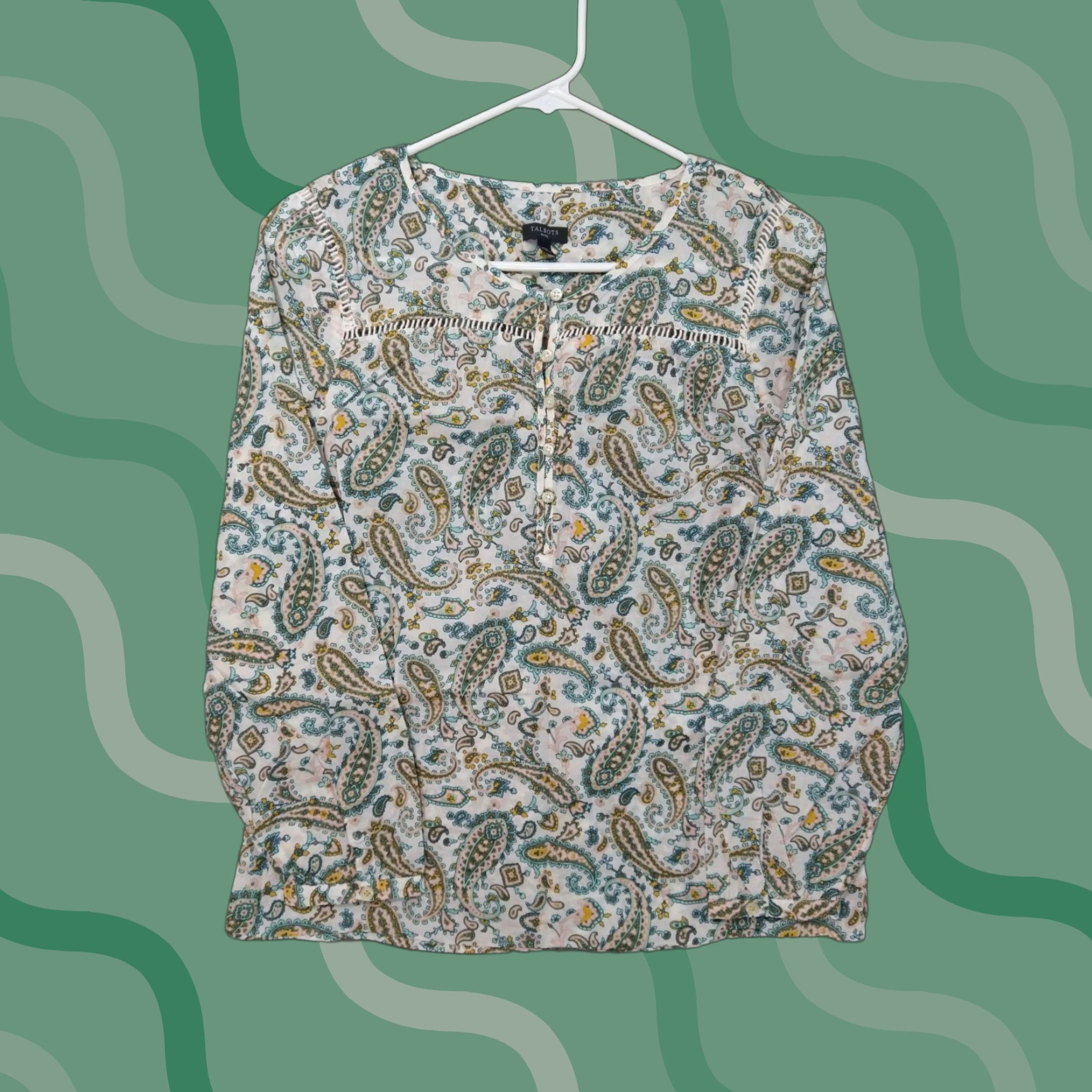 Talbots Talbots White Cotton Tunic Boho Paisley Shirt Womens MP Petite Henley Long Sleeve Casual Travel Size M / US 6-8 / IT 42-44 - 1 Thumbnail