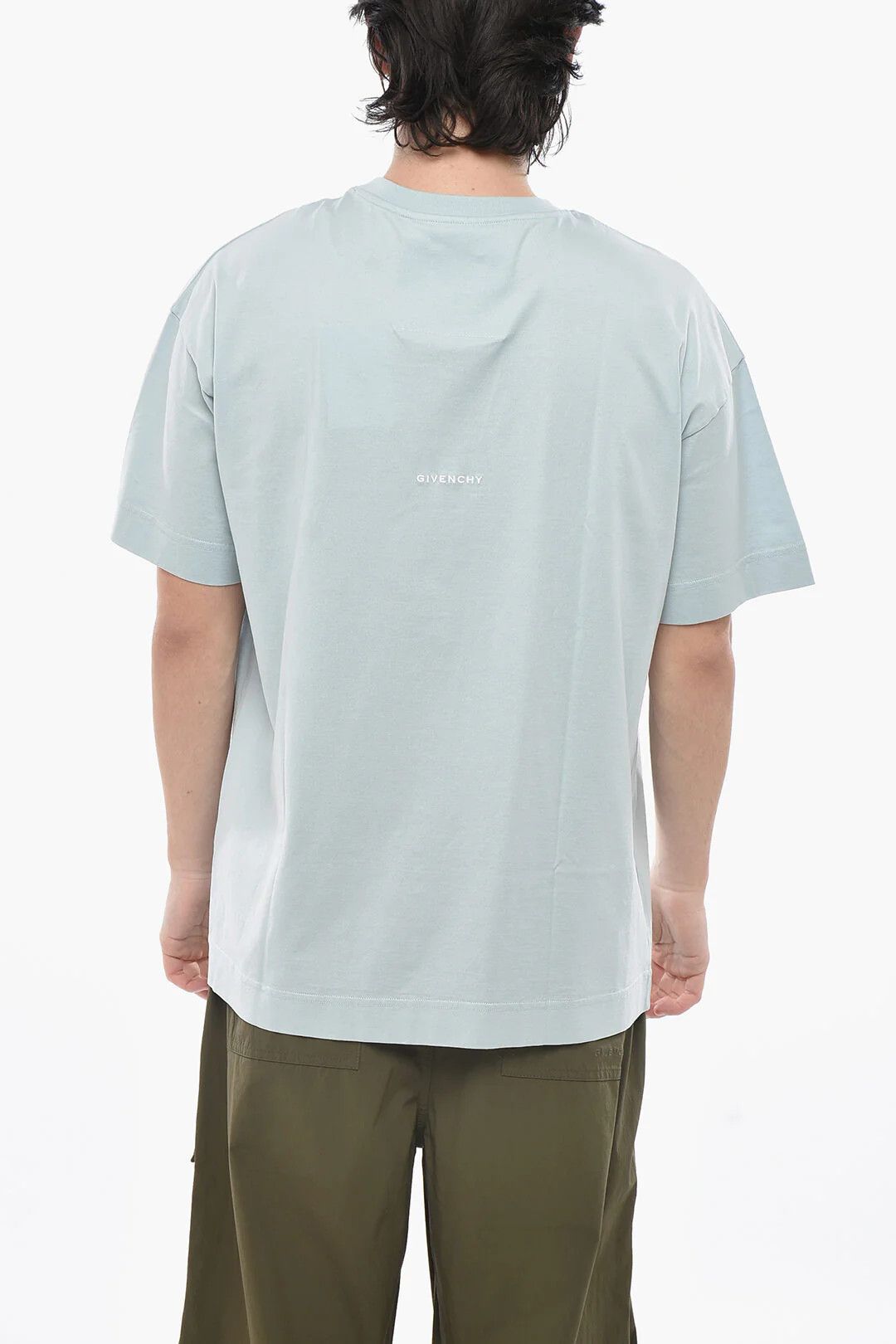 Givenchy og1mm0326 Cotton Crewneck T-Shirt in Light Blue Size US L / EU 52-54 / 3 - 2 Thumbnail