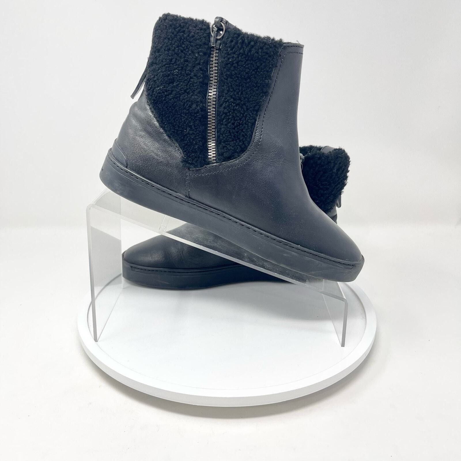 Rag & Bone rag & bone Size 36 / US 5 Shearling Farling Black Zip Ankle Size US 5 / IT 35 - 4 Thumbnail