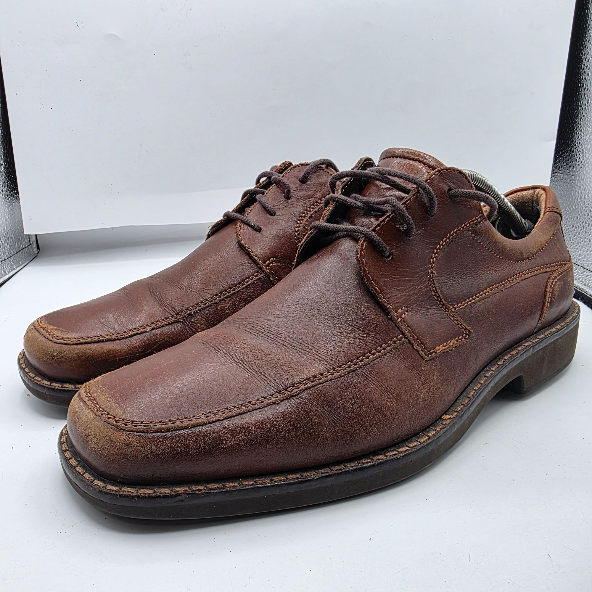 Ecco Ecco Brown Leather Mens Dress Shoes Size 11 Lace Up Comforta Size US 11 / EU 44 - 3 Thumbnail