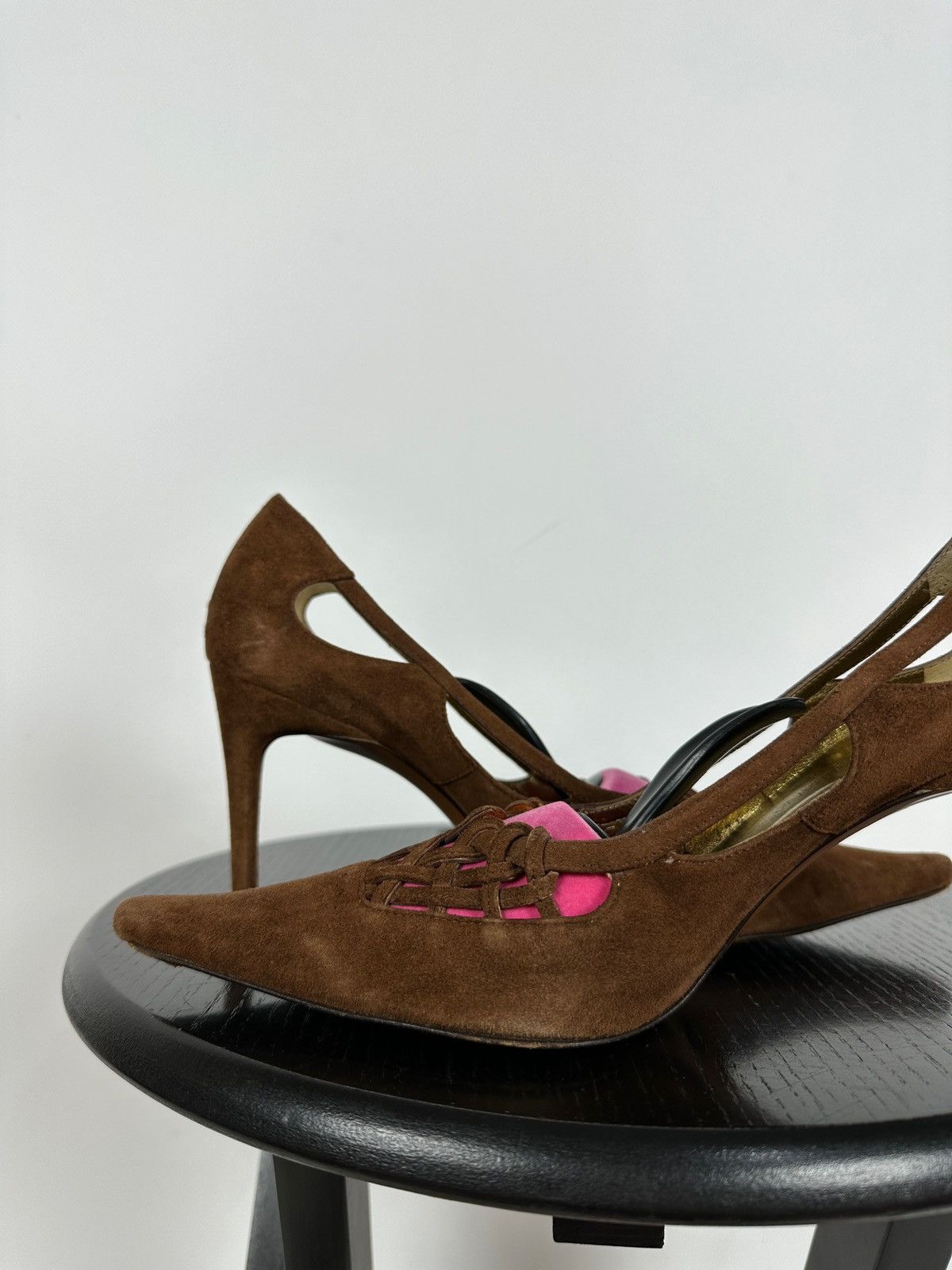 Dolce & Gabbana Vintage Dolce&Gabbana Suede Brown Heels Size US 7.5 / IT 37.5 - 18 Thumbnail
