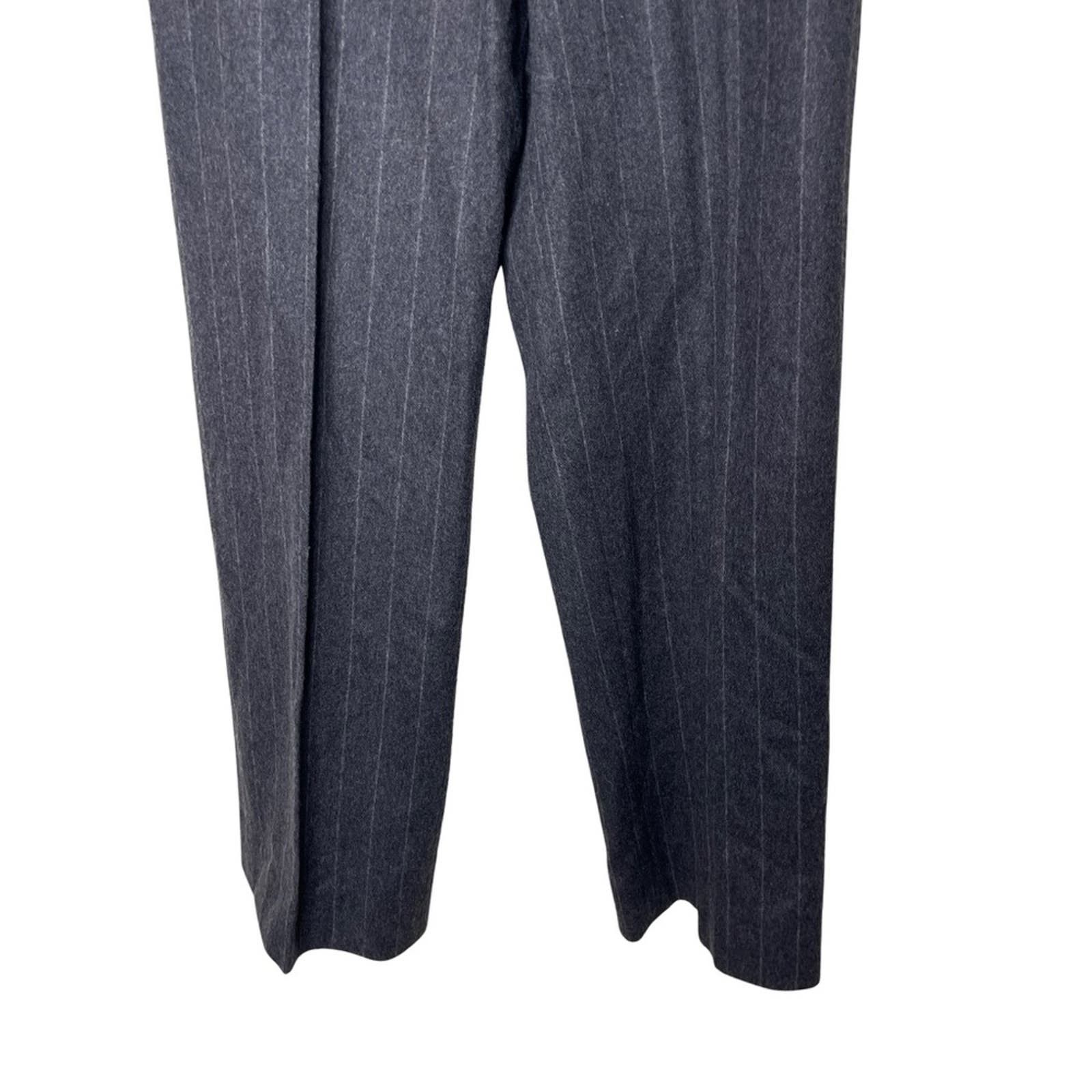 Max Mara Maxmara grey striped wool angora high waist dress pants Size 26" / US 2 / IT 38 - 4 Thumbnail