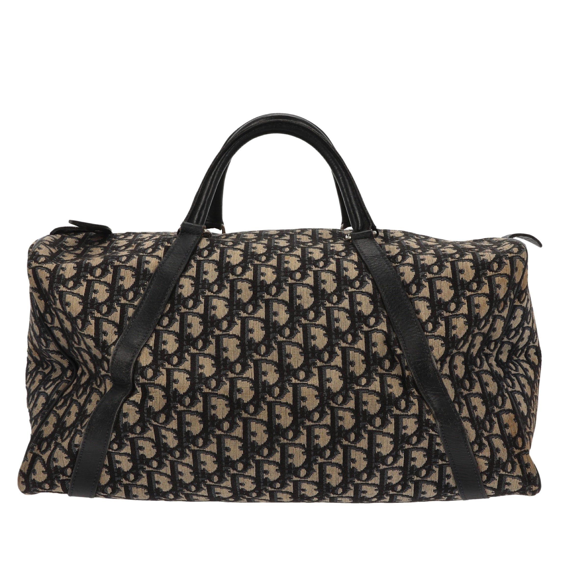 image of Christian Dior Bowling Handbag In Blue Fabric, Women's