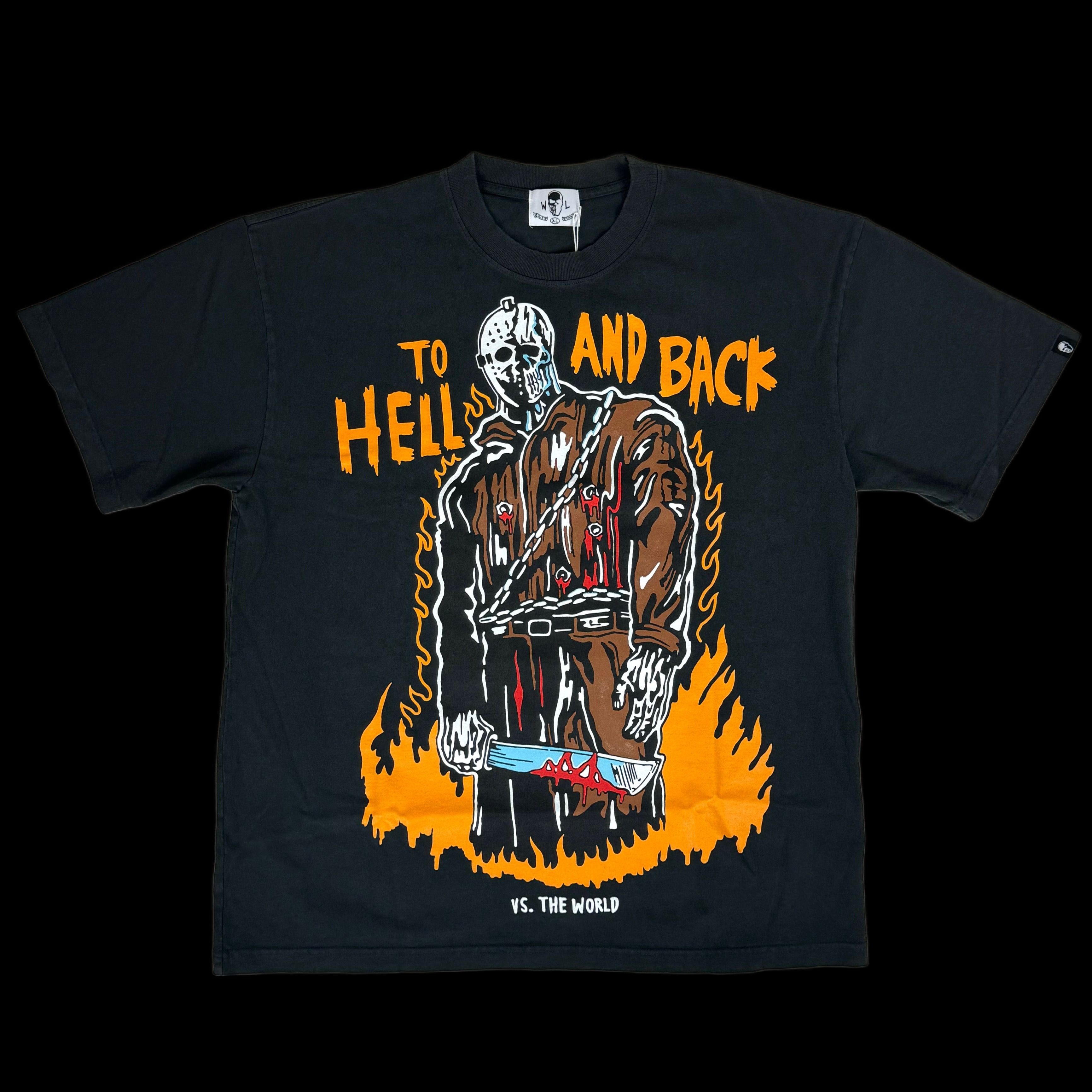 Warren Lotas warren lotas to hell and back tee black orange