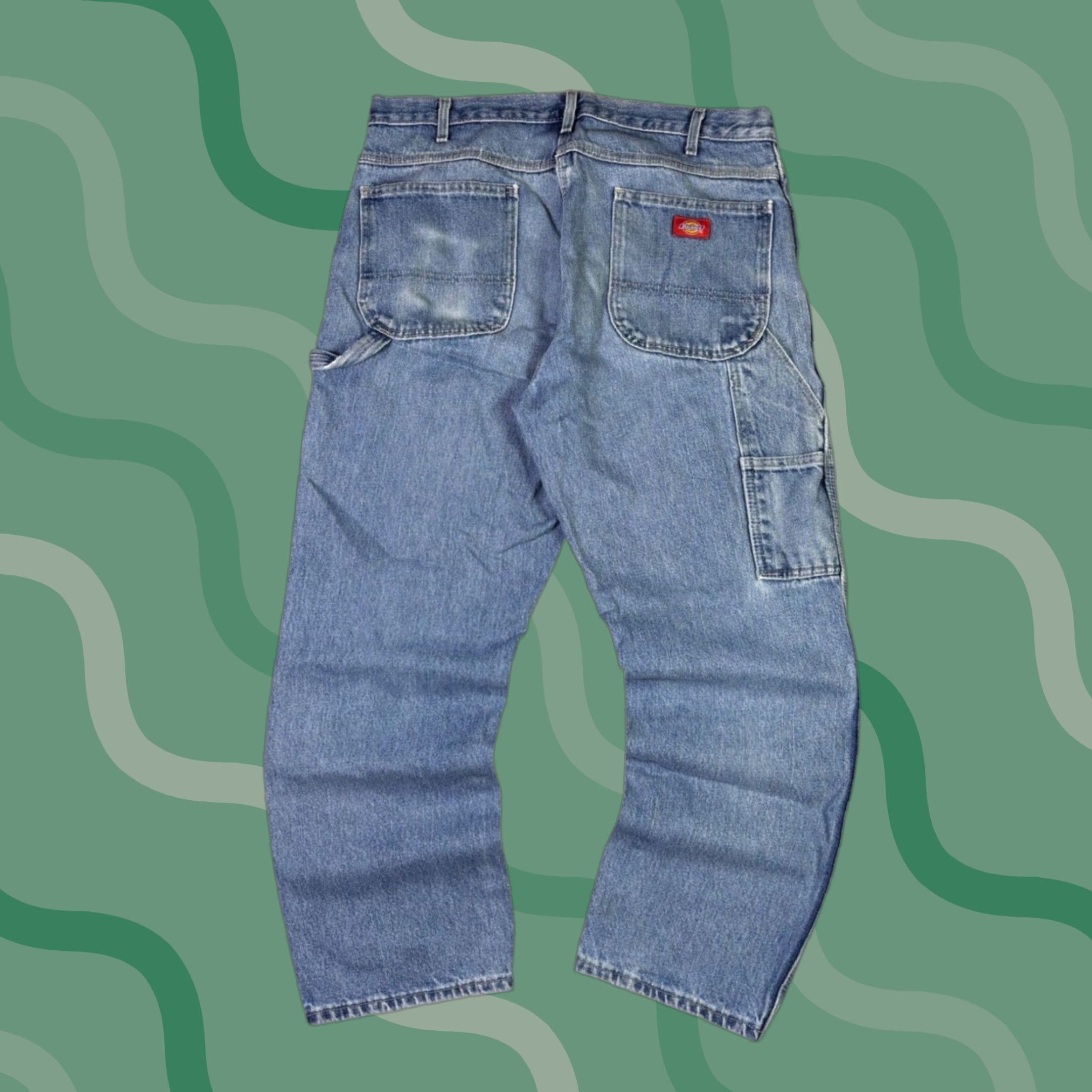 Dickies Dickies Jeans Mens 36x30 Blue Denim Workwear Utility Pants Relaxed Cargo Pocket Straight Adjustable Rise Mid Size US 36 / EU 52 - 1 Thumbnail