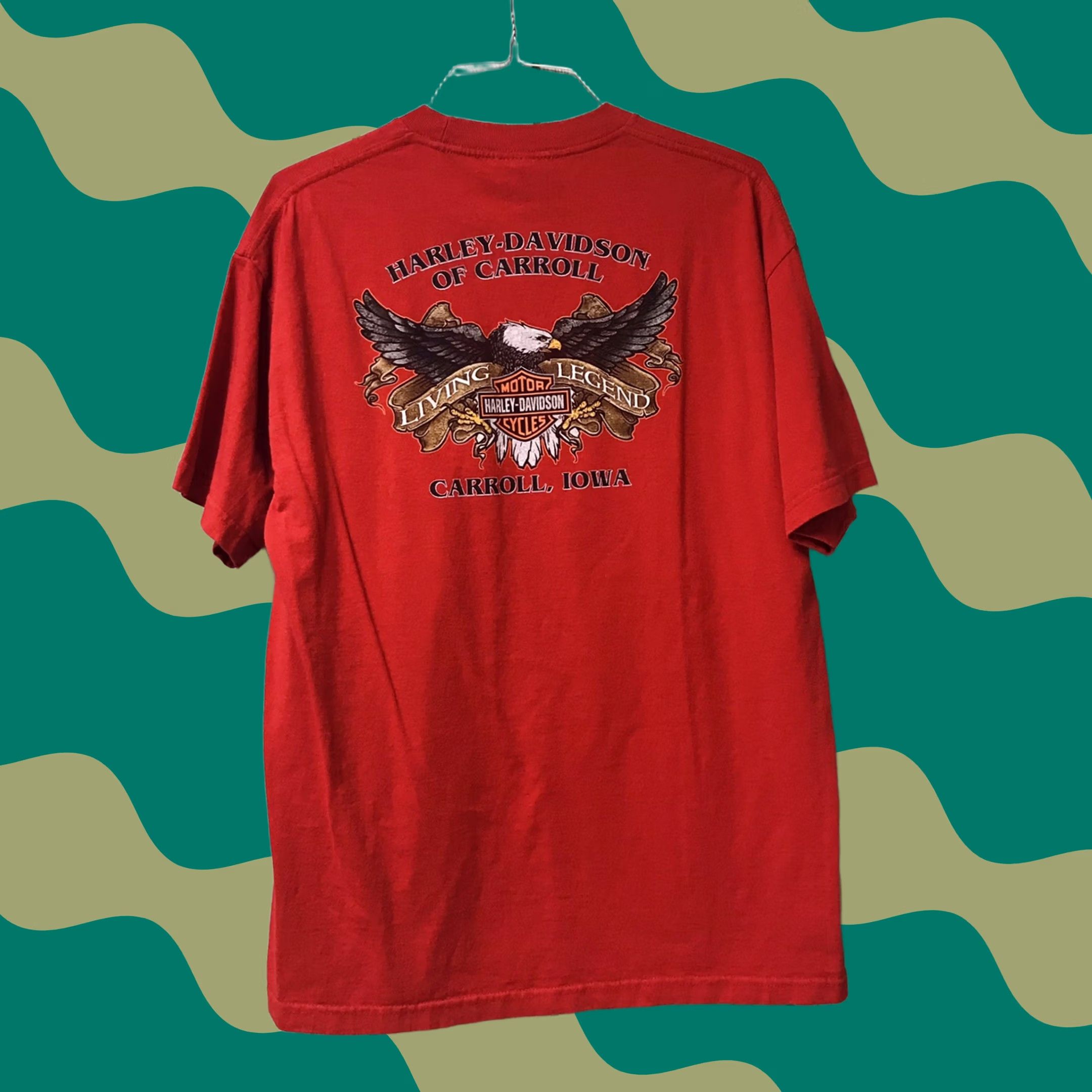 Harley Davidson Harley-Davidson Men Motorcycle American Legend Short Sleeve T-Shirt XL Red Cotton Logo Graphic Print 100% Preshrunk USA Size US XL / EU 56 / 4 - 1 Thumbnail