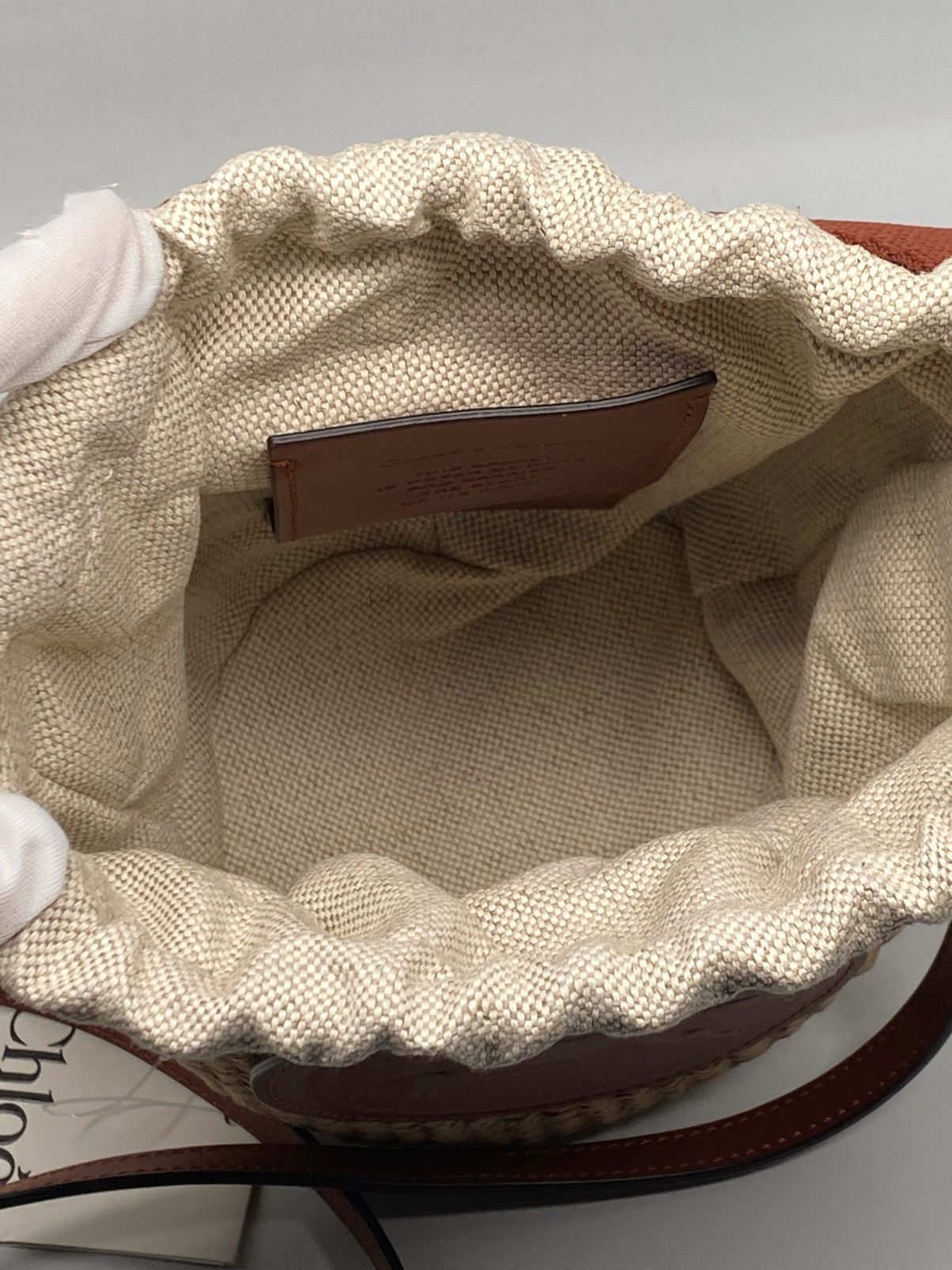 Chloe Chloe Beige Small Horse Medal Basket Bag Size ONE SIZE - 11 Thumbnail