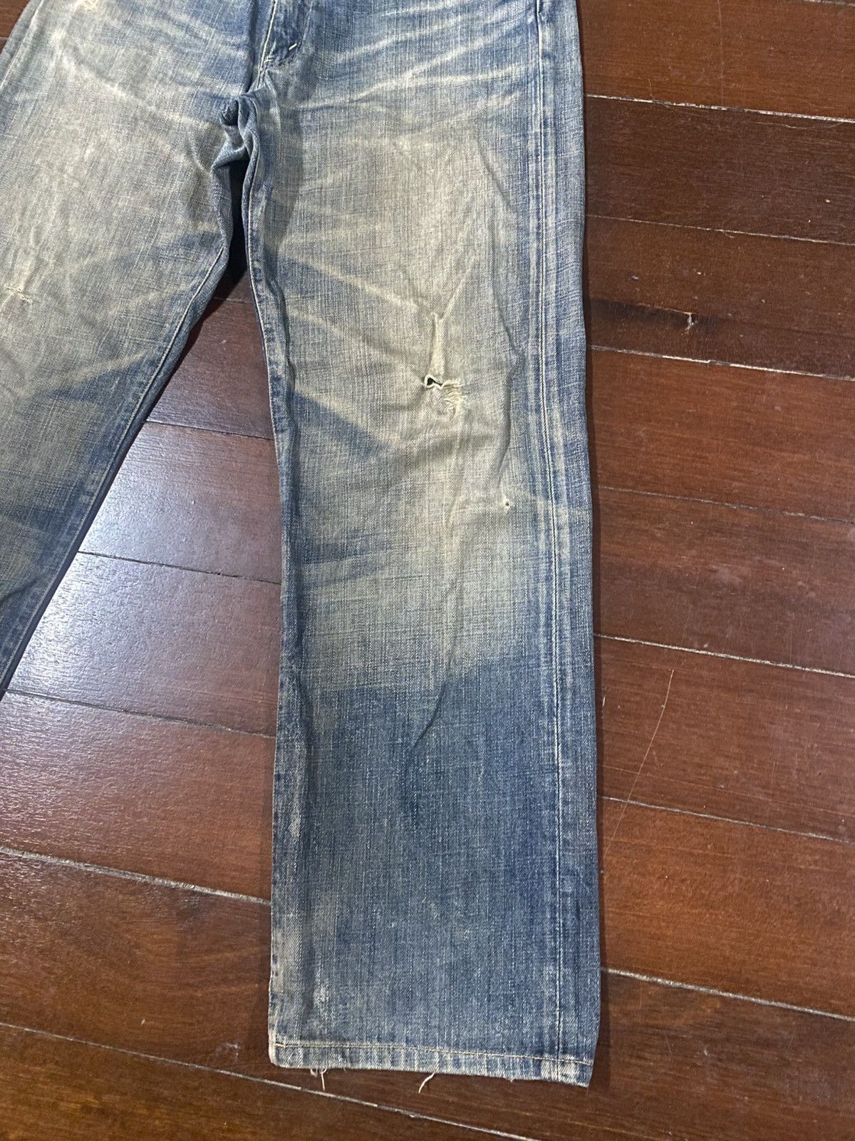 Levi's Rare Levi’s 553 Fade Denim mud wash distressed selvedge Size US 33 - 3 Thumbnail
